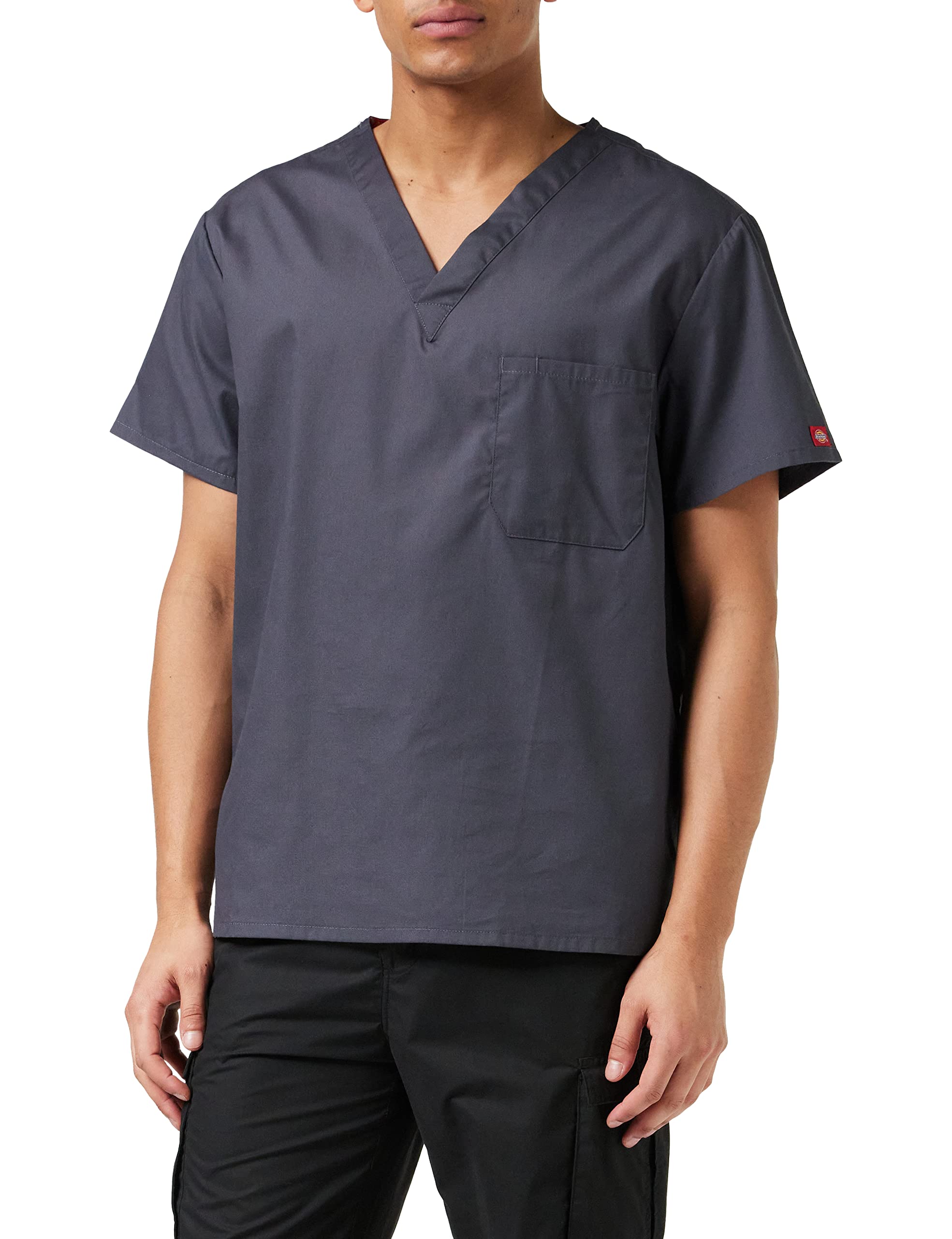 Dickies mens Signature Vneck medical scrubs shirts, Pewter, 3XLarge US