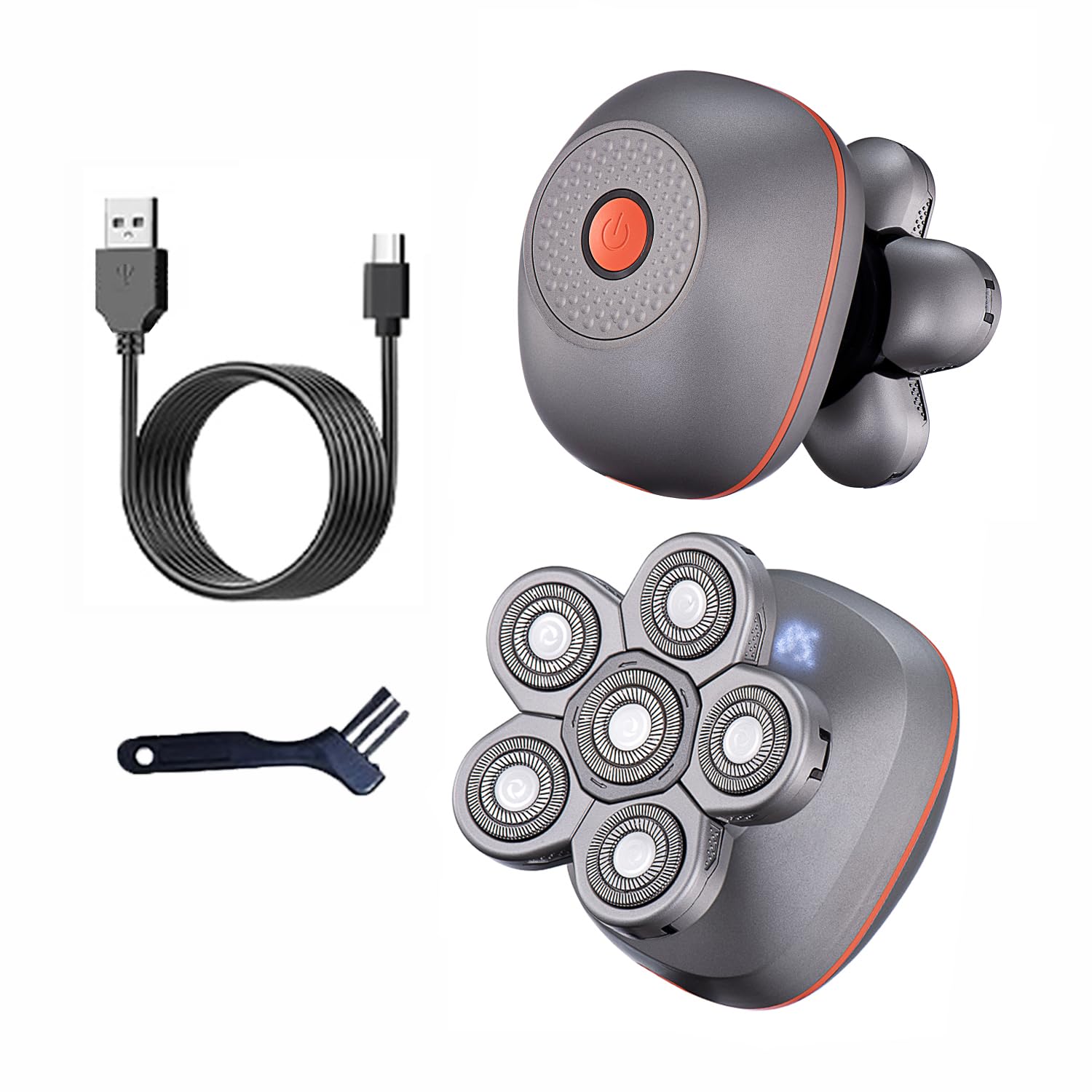 Head Shaver For Bald Men, Cordless Electric Razors Waterproof 6D Rotary Shavers For Head And Face, Rechargeable Head Shavers Wit