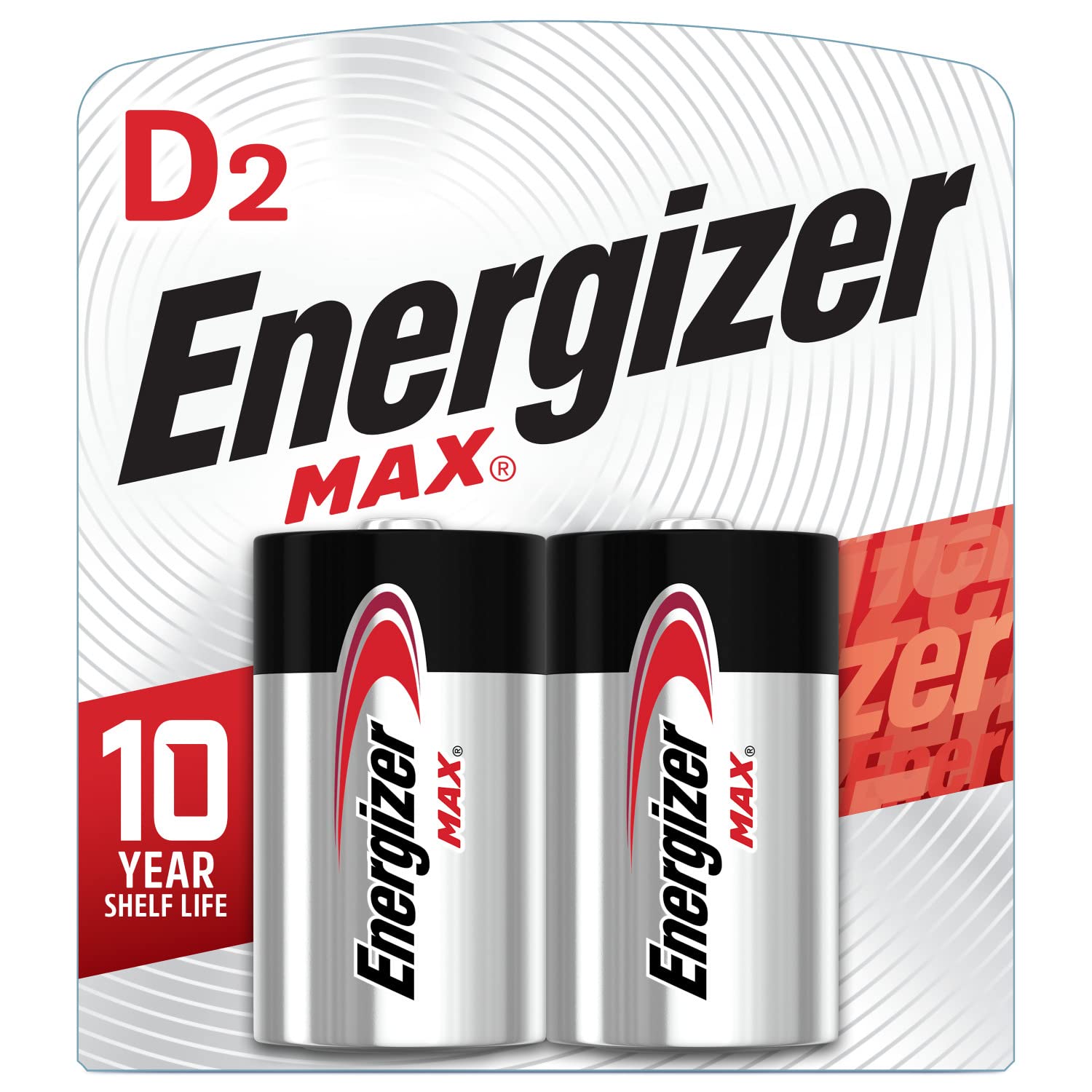 Energizer Max D Batteries (2 Pack), D Cell Alkaline Batteries