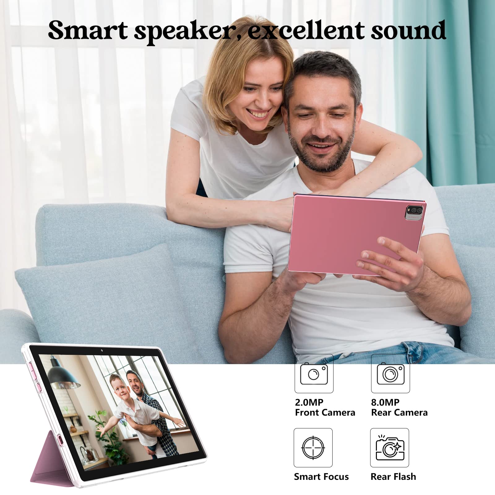 Tablet 10 Inch Android 13 Tablets 2 In 1 Tablet With Keyboard 64Gb+8Gb Ram 10.1'' Tablets 8Mp Camera 6000Mah Battery, Include Ke