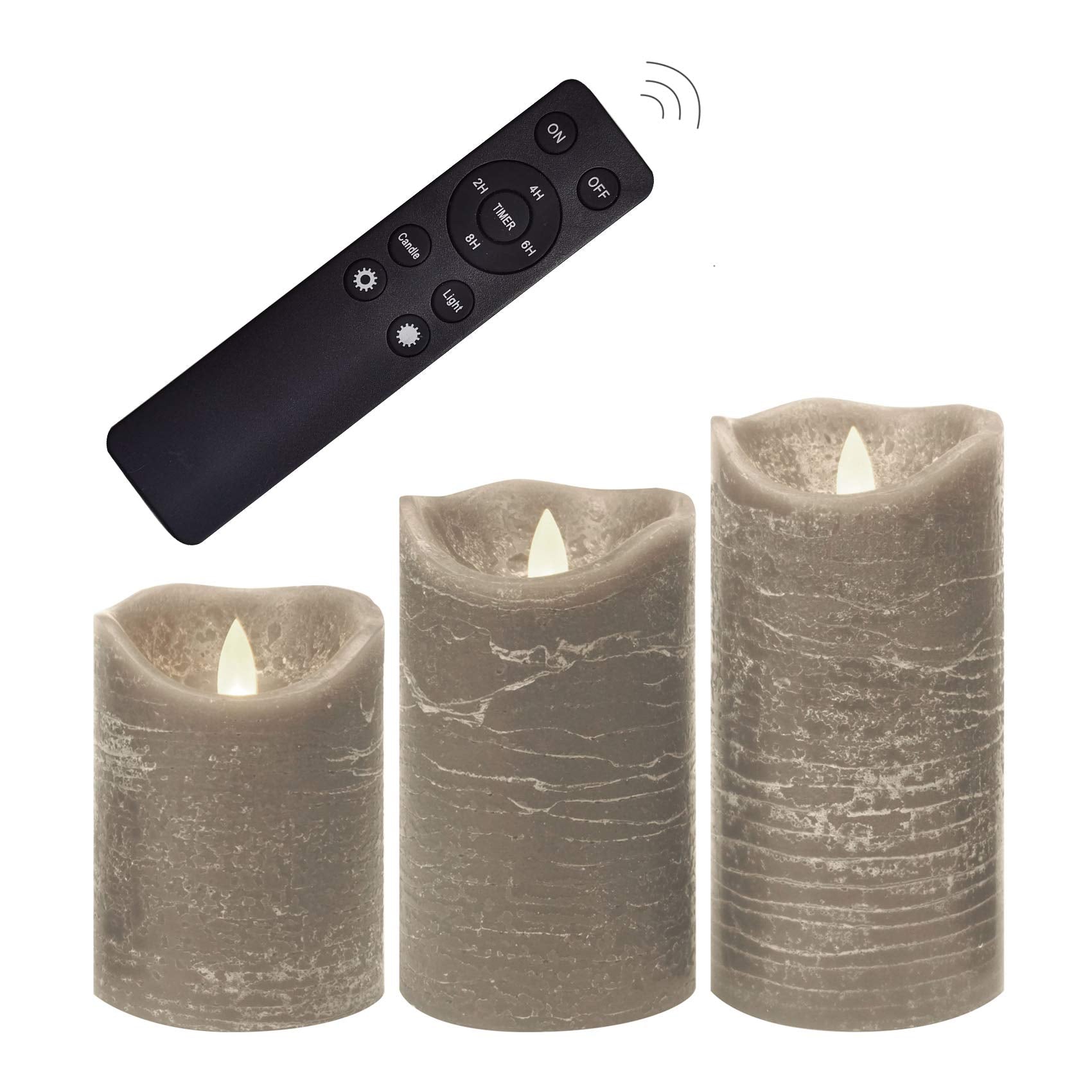 Battery Operated Flameless Candles With Remote Timer Real Wax Realistic Bright Flicker Flickering Electric Electronic Led Pillar