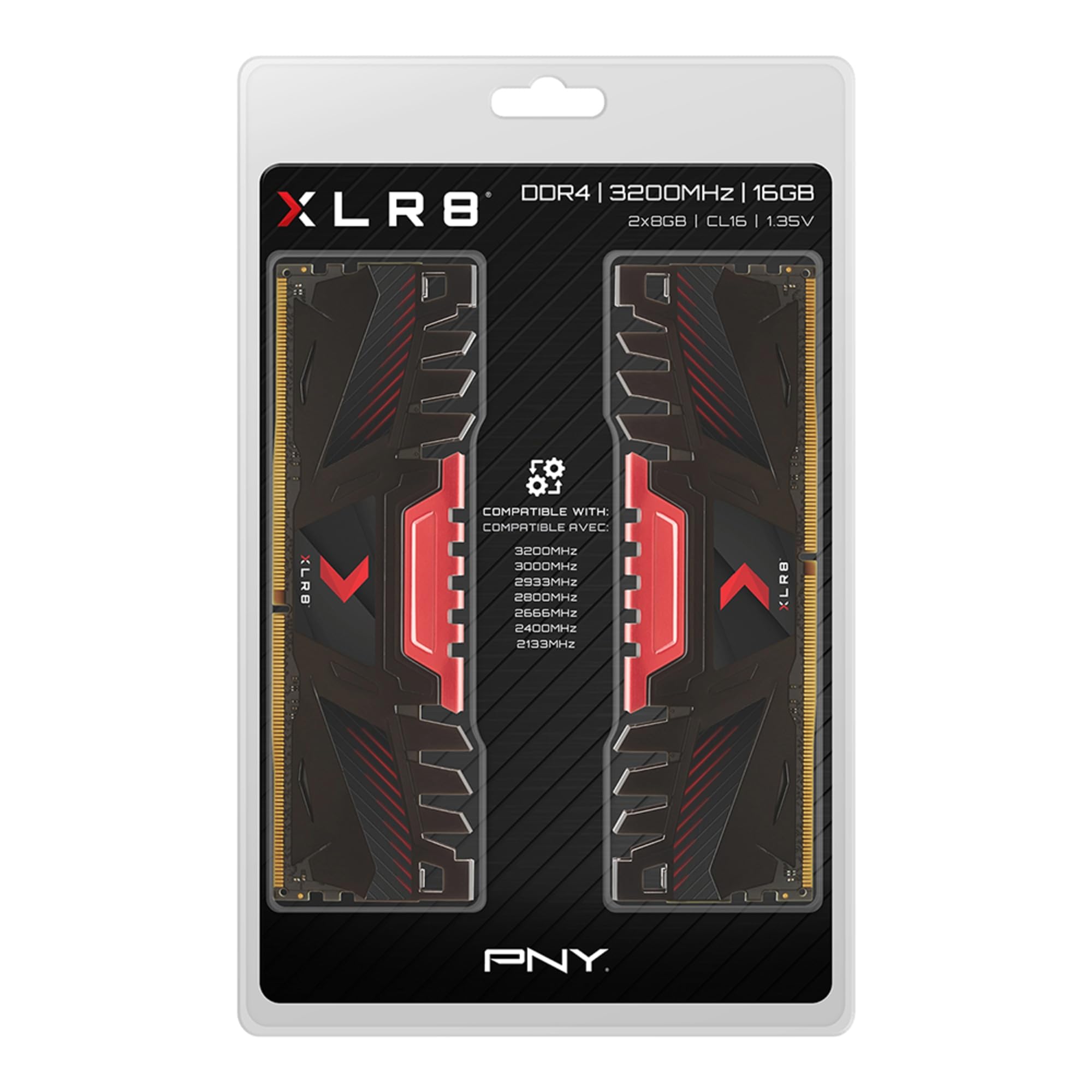 Pny Xlr8 Gaming 16Gb (2X8Gb) Ddr4 Dram 3200Mhz (Pc4 25600) Cl16 1.35V Dual Channel Desktop (Dimm) Memory Kit   Md16Gk2D4320016Ax