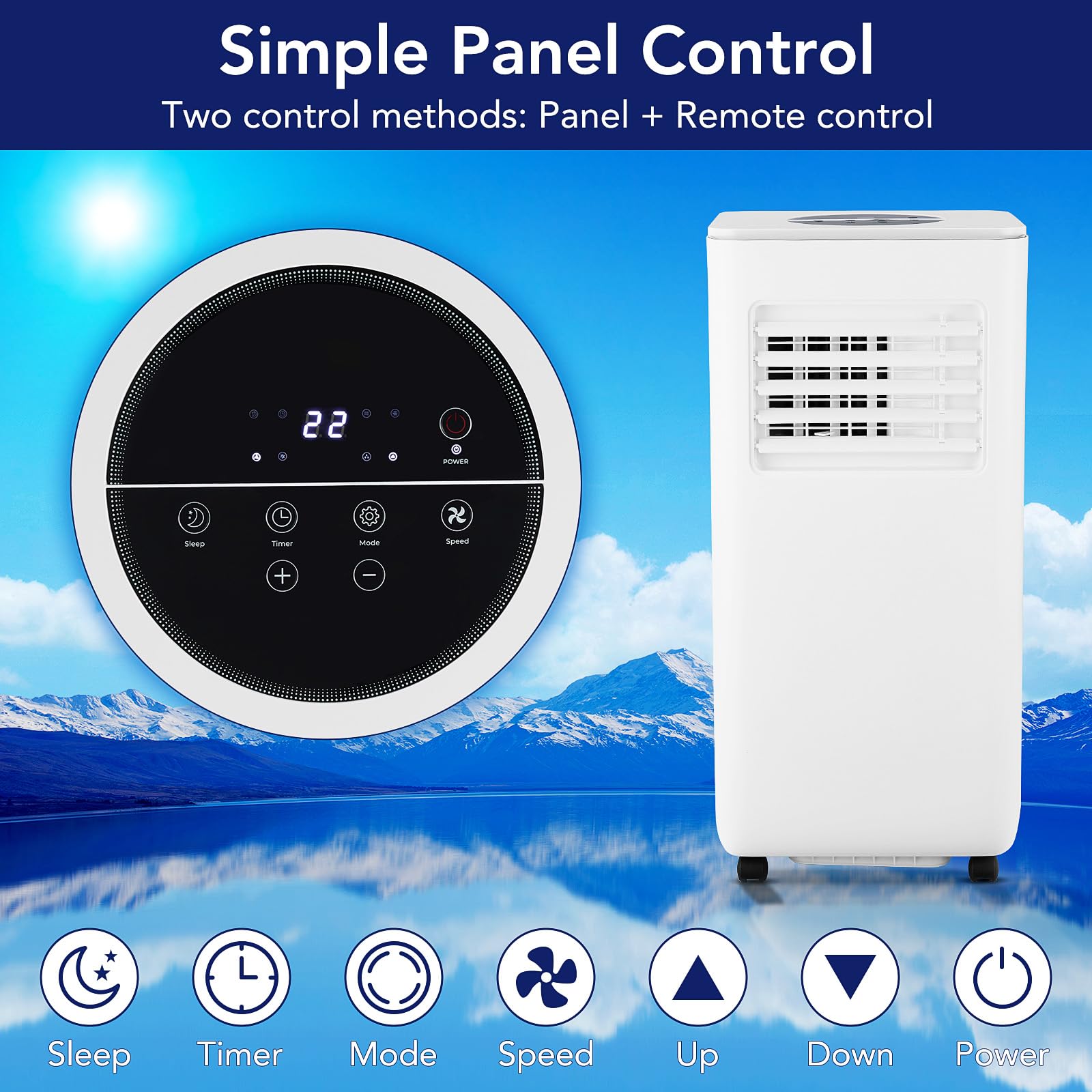 10000 Btu Portable Air Conditioners With Remote Control, 3-In-1 Free Standing Cooling Ac Unit With Dehumidifier Fan Function, Co