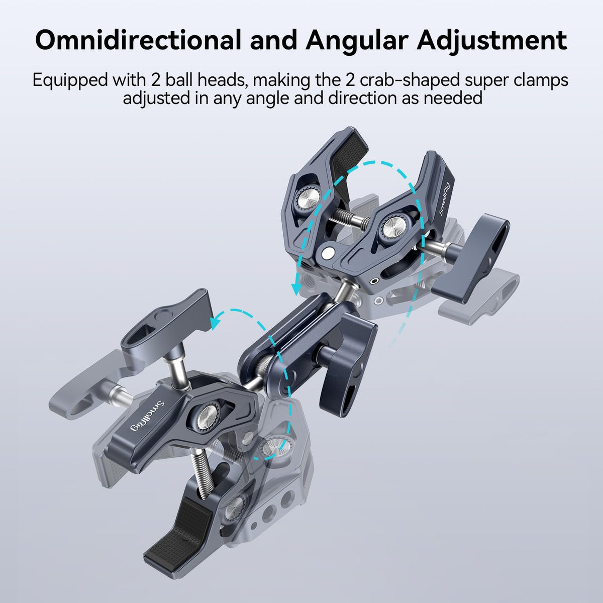 Chair Clamp Types SMALLRIG Double Clamp Mount 3.5kg Load Metallic Grey – Electroeshop