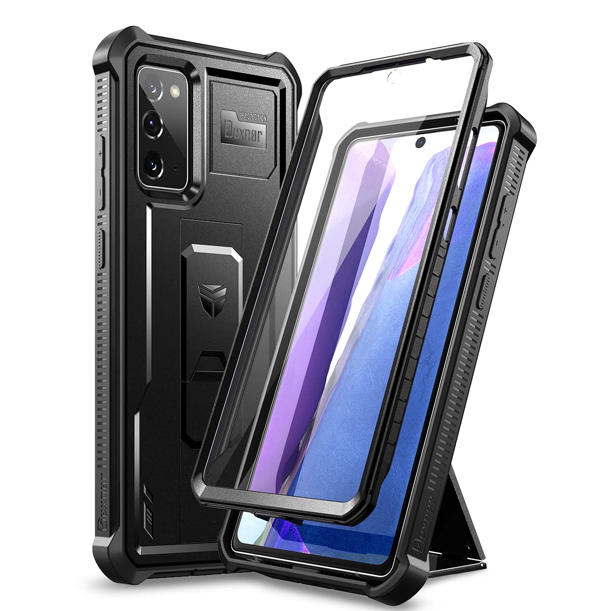 Dexnor For Samsung Galaxy Note 20 5G Case, [Built In Screen Protector And Kickstand] Heavy Duty Military Grade Protection Shockp