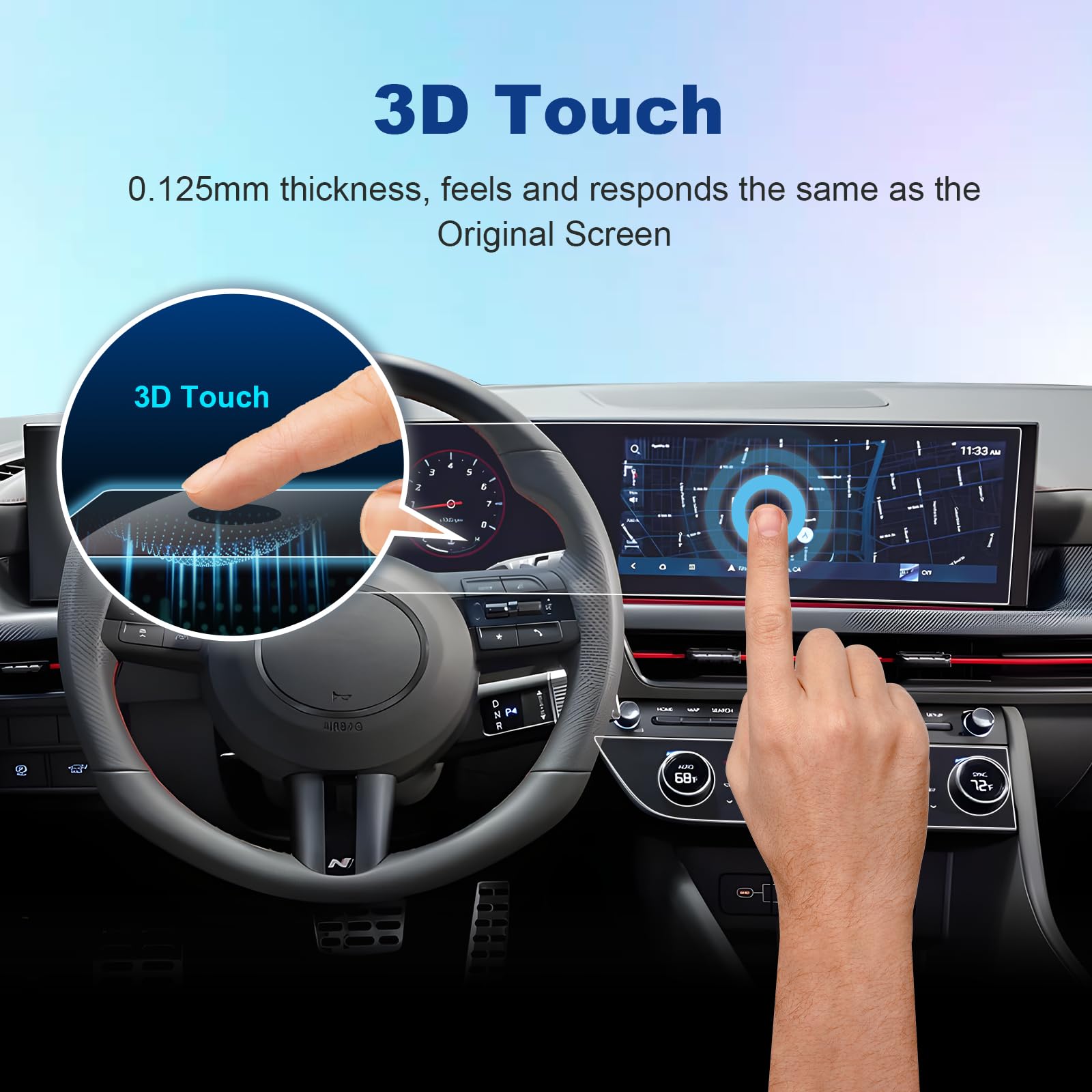 Coleya (4Pcs) 2024 Sonata Screen Protector For Hyundai Sonata (Sel/N Line/Sel Hybrid/Limited Hybrid) 12.3Inch Touchscreen&Air Co