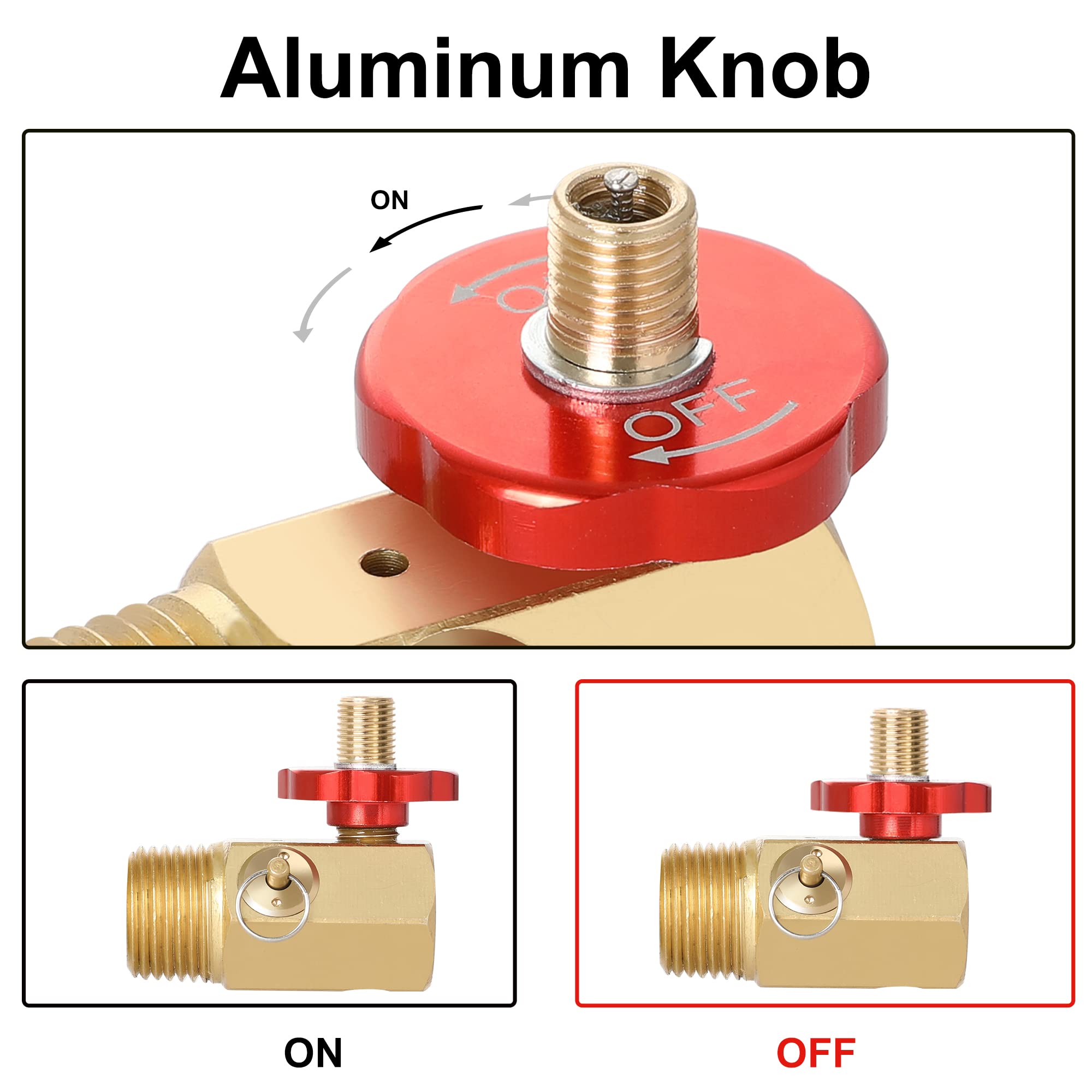 Hromee Air Tank Manifold Tool With Fill Port, Aluminum Shut Off Safety Valve And Relief Bypass 1/2'' Npt Tank X 1/4'' Npt Hose X