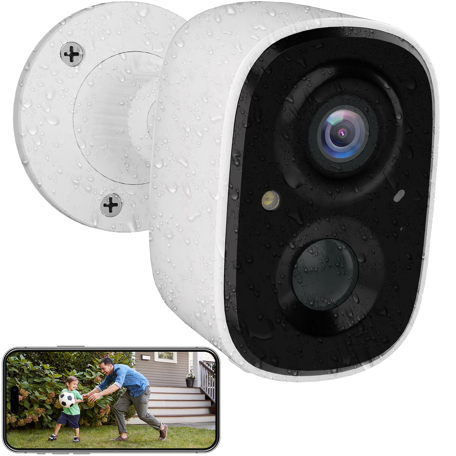 Camii 2K Hd Security Cameras Outdoor 2K Wireless Camera With Battery Powered 2.4G Wifi Security Hd Camera For Indoor/Outdoor Col