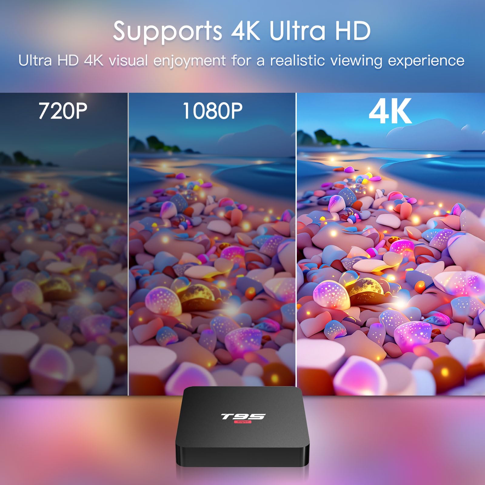 Easytone Android Tv Box 10.0,Super Tv Box Android 2Gb Ram 16Gb Rom Quad Core Allwinner H3 Set Top 4K Tv Box Support Wifi 2.4Ghz