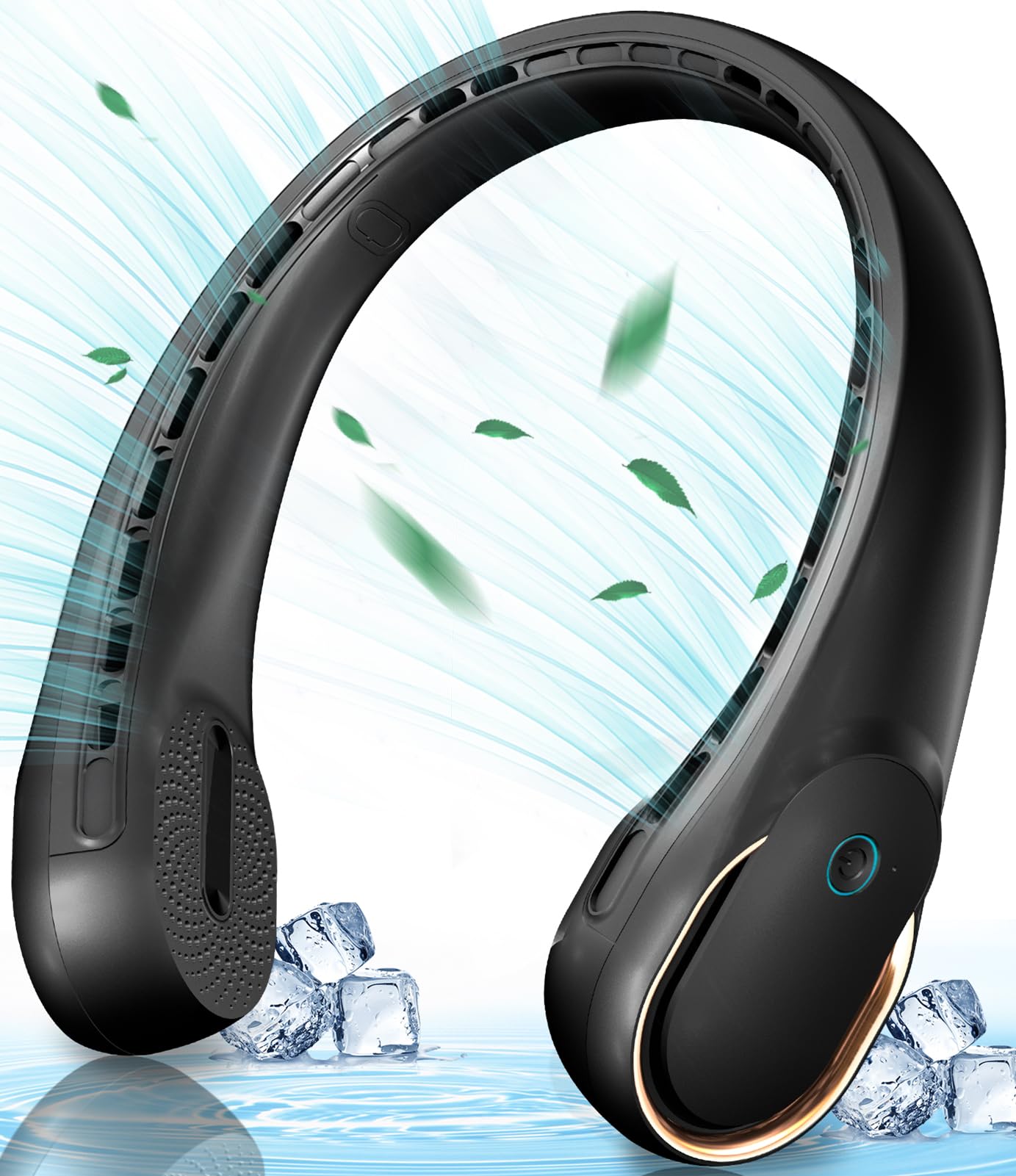 Kidee Neck Fan, Portable Bladeless Neck Fans, Upgrade 360    Airflow, Super Quiet, 3 Speeds, 4000Mah Personal Wearable Neck Fan,