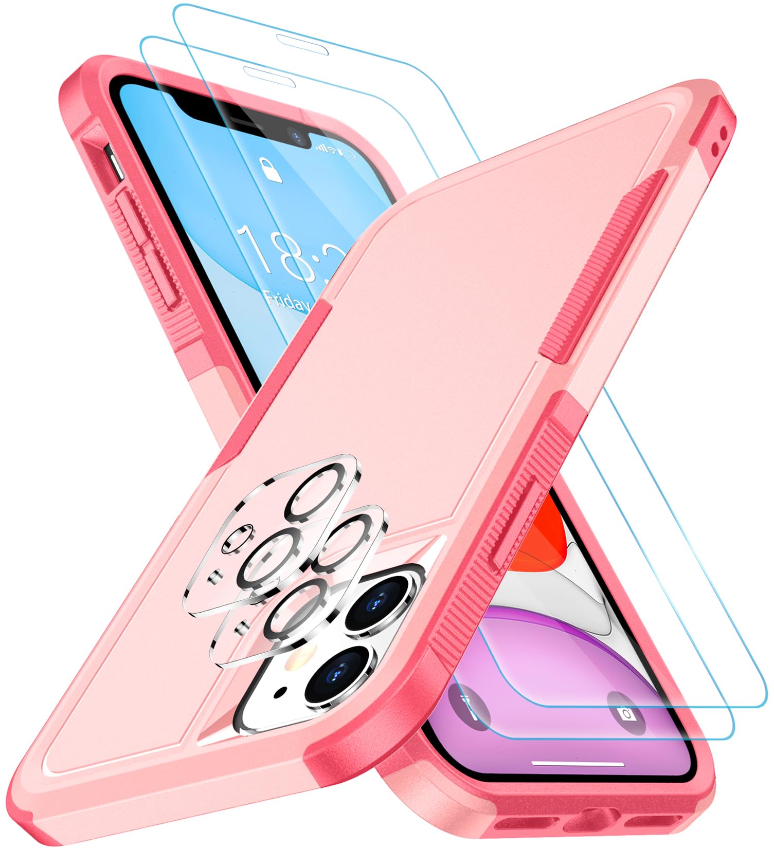 Spidercase Shockproof For Iphone 11 Case,[10 Ft Military Grade Drop Protection],With 2 Pcs[Tempered Glass Screen Protector+Camer