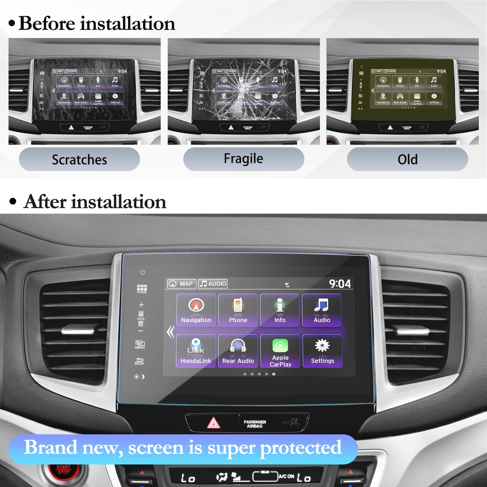 Sktu Screen Protector For 2016 2018 Honda Pilot Passport 2016 2020 Honda Ridgeline Navigation Display Pilot 2018 Accessories Anti Scratch Hd Clear