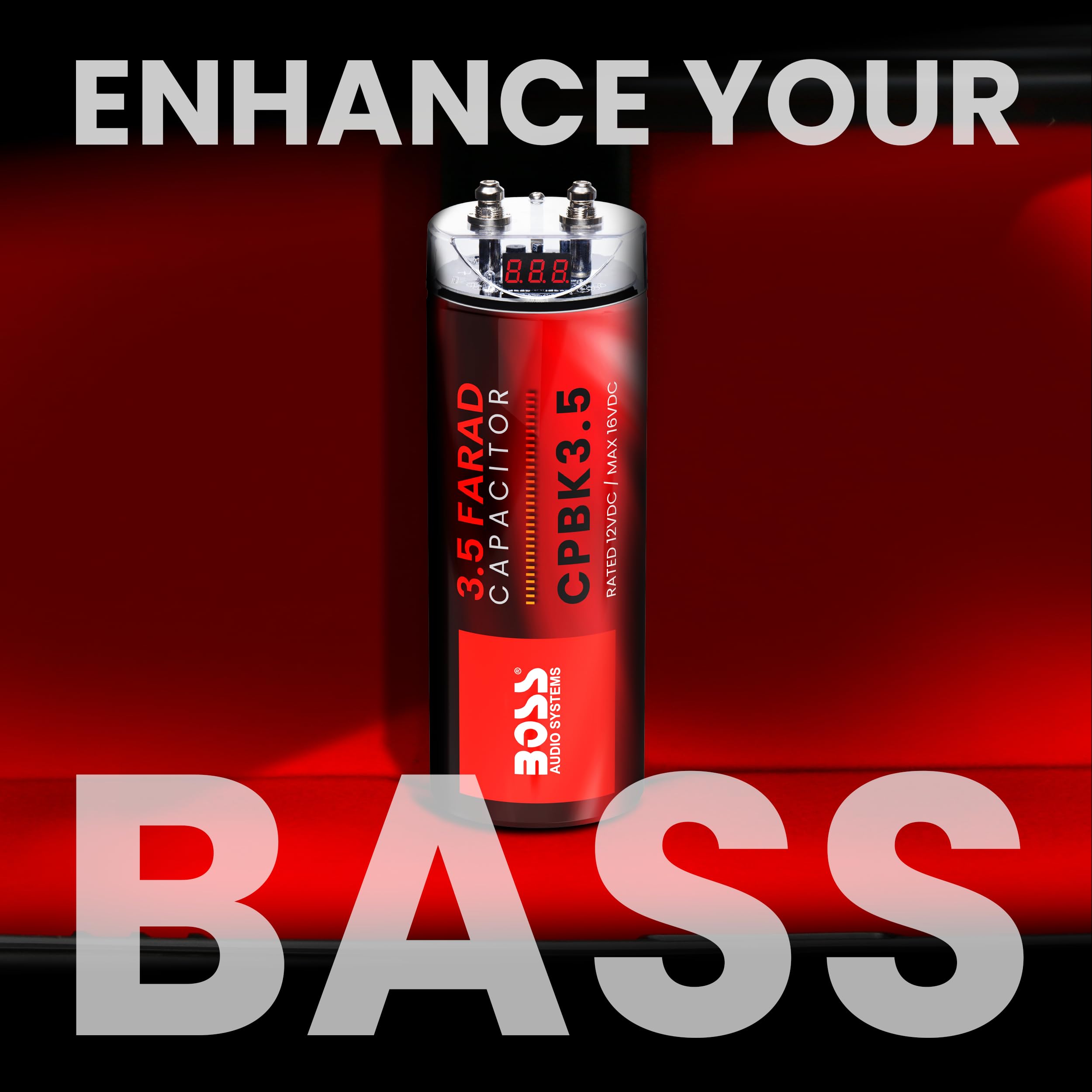 Boss 3.5 Farad Capacitor Black Finish