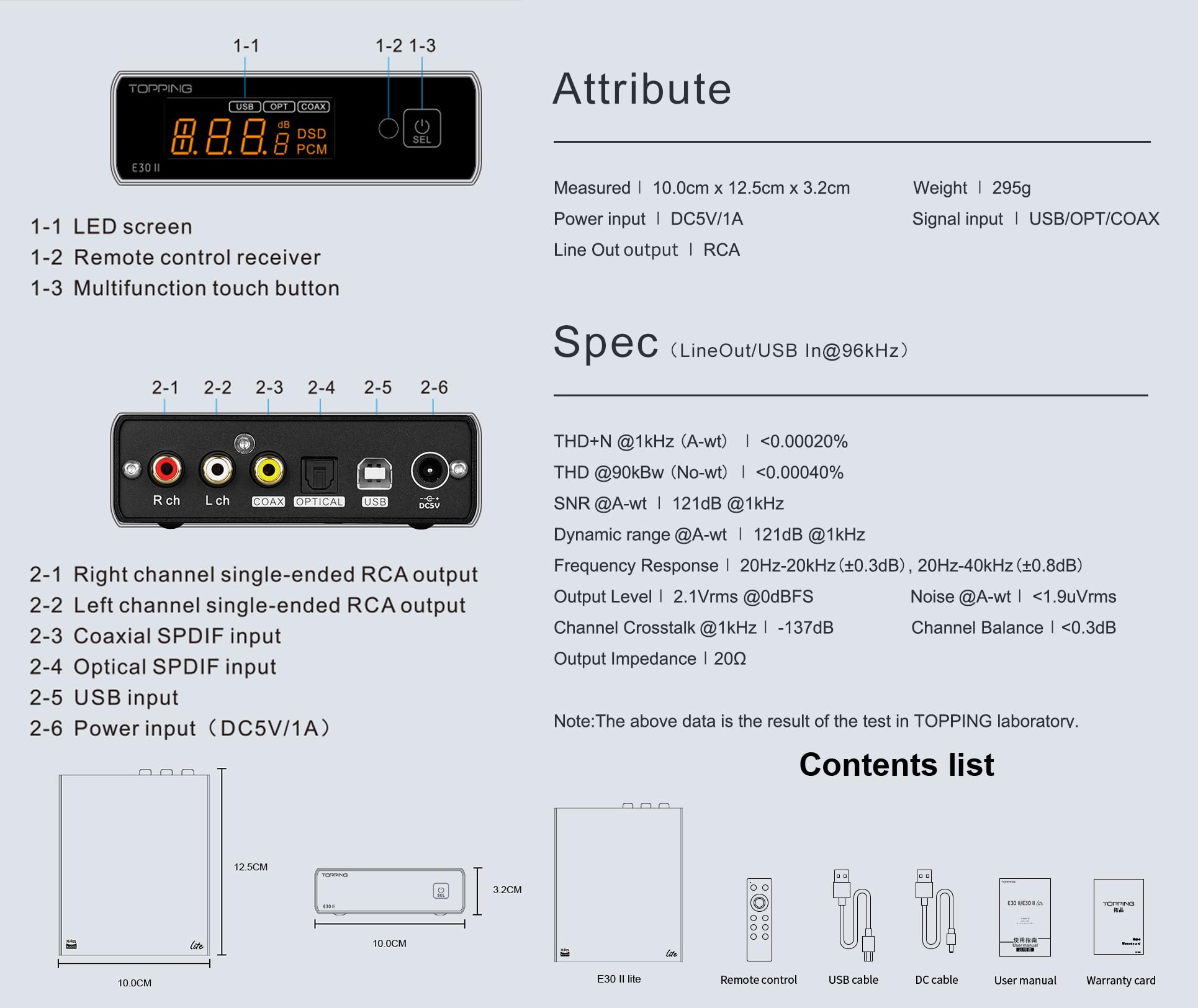 Topping E30Ii Lite Dac Preamp   Ak4493S Hi Res Xmos Xu208 Dac 32Bit/768Khz Dsd512 Dsd Direct Mode For Usb/Coax/Opt Inputs Rca Hifi Stereo Digital Audio Decoder(Black)