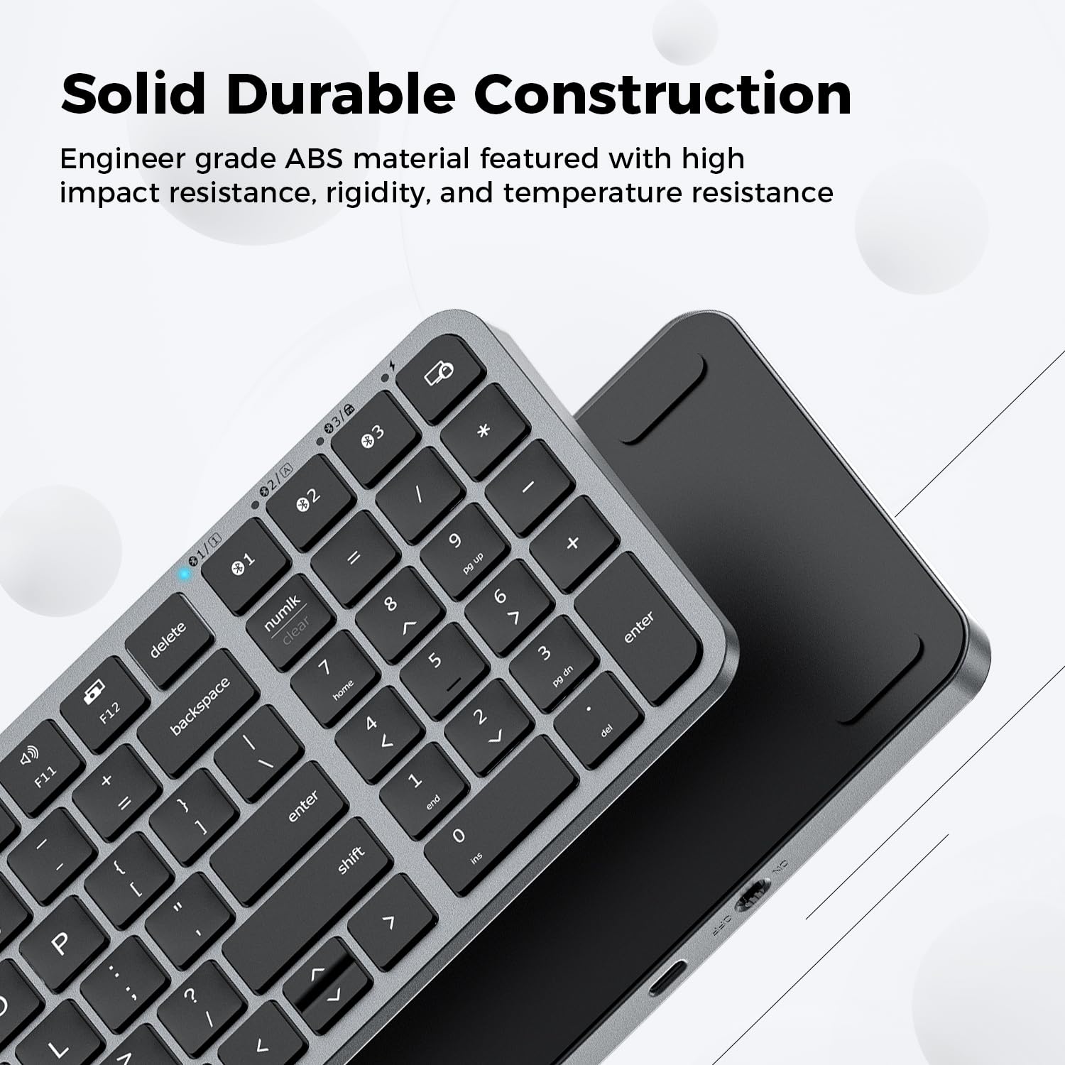 Iclever Bk20 Bluetooth Keyboard, Wireless Keyboard With Numeric Keypad, Multi Device Rechargeable And Stable Connection Compact