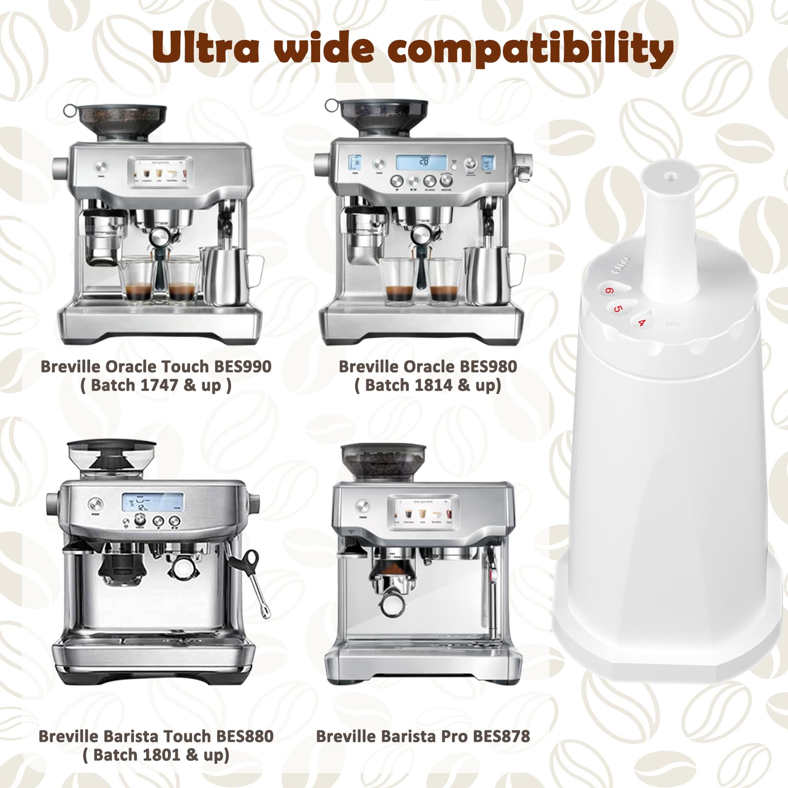 4 Packs Replacement Claroswiss Water Filter For Breville Barista Touch Espresso Machine Bes880,Oracle Touch Bes990,Oracle Bes980