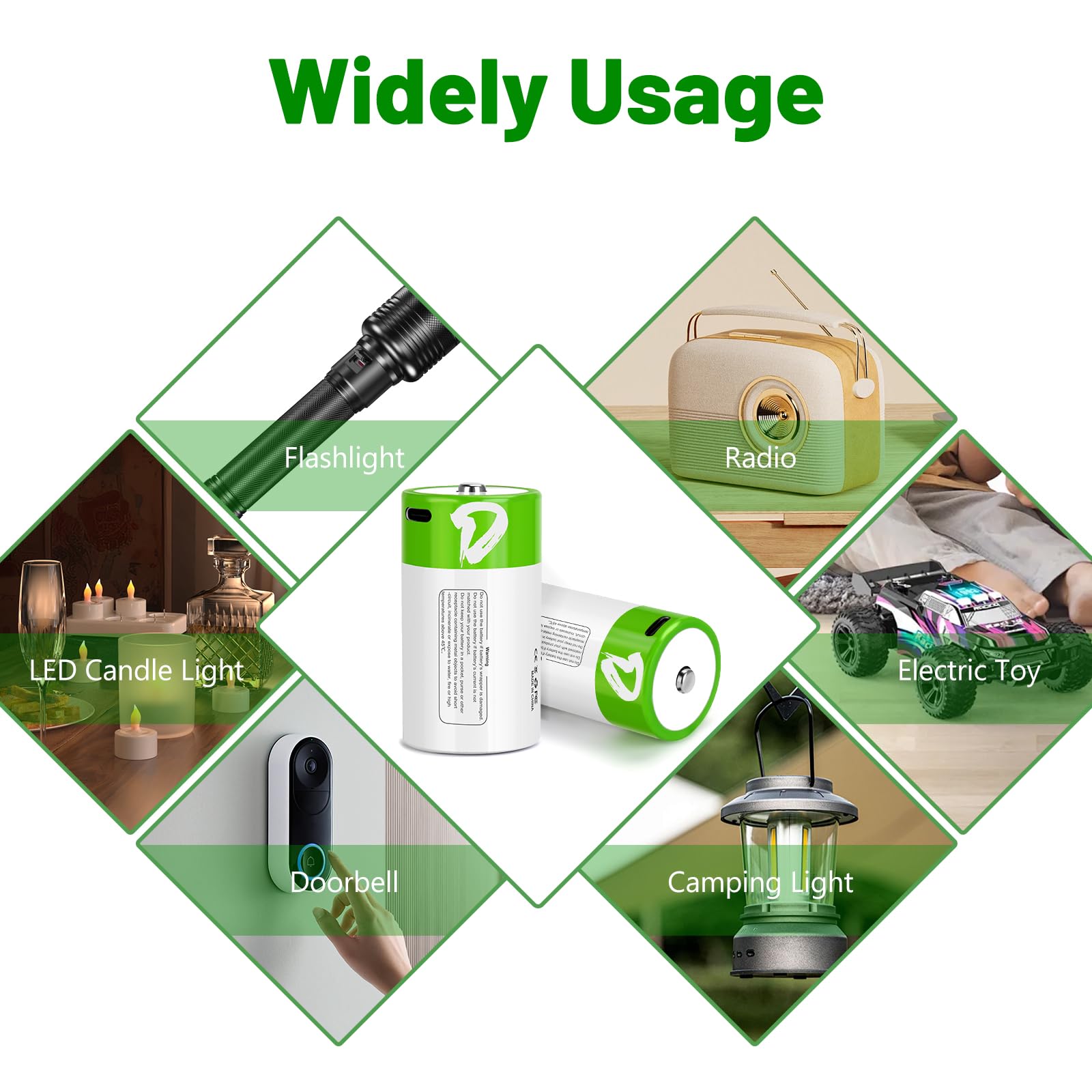 Temibatt Rechargeable D Batteries 8 Pack,1.5V 7500Mwh Lithium D Battery Replacement For Lr20 For Flashlight Toy