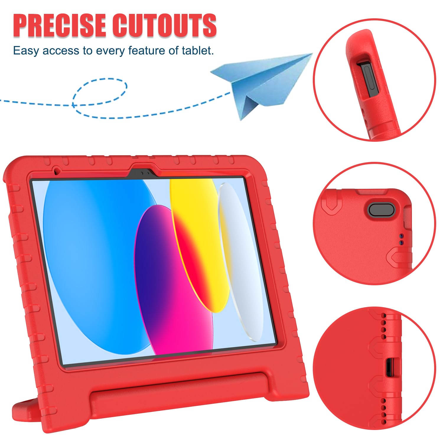 Avawo Kids Case For Ipad 10Th Generation 10.9 Inch 2022 With Built In Screen Protector, Durable Shockproof Lightweight Handle St