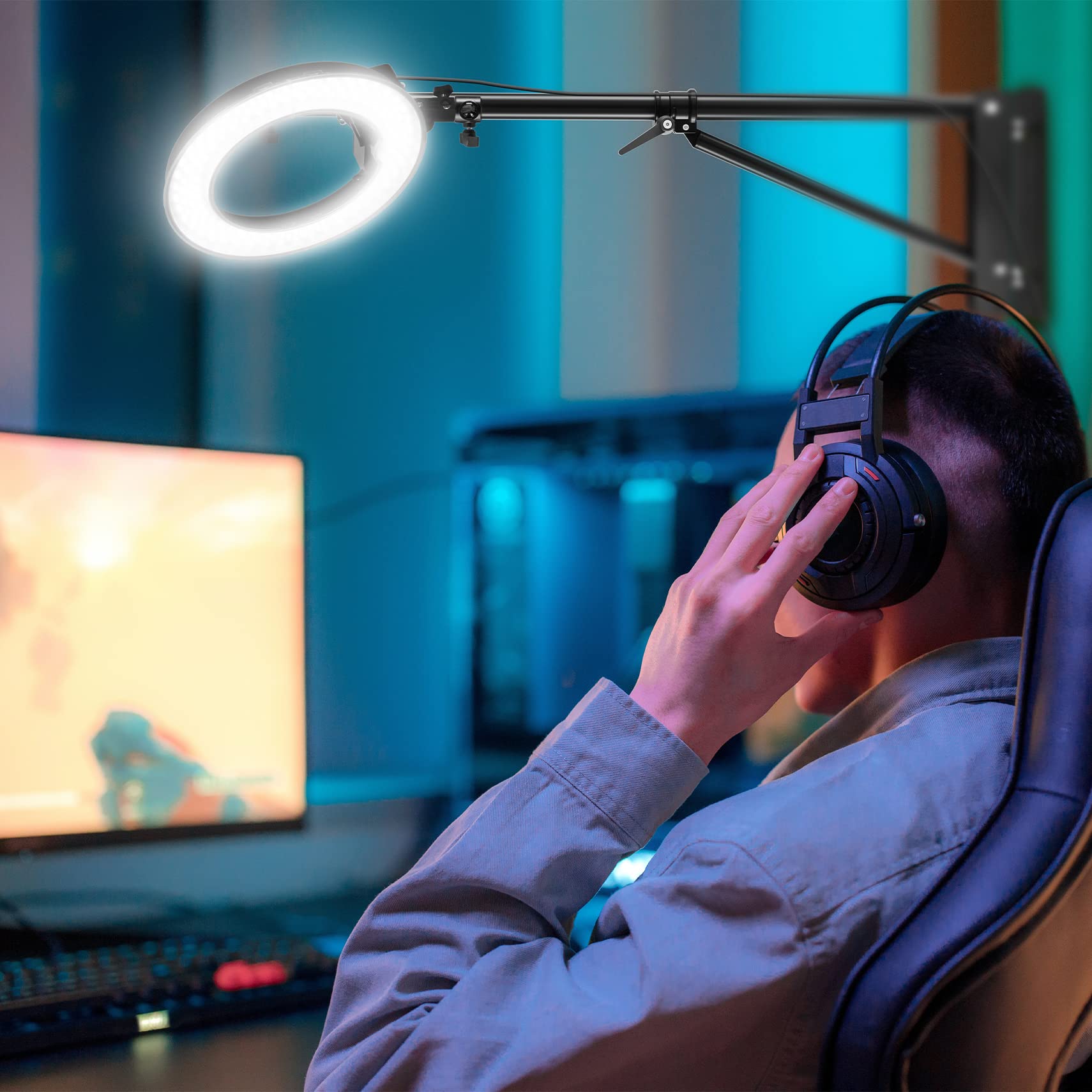 Selens Wall Mount Boom Arm With Triangle Base, Max Length 51Inches/130Cm Adjustable Camera Mount Up To 4.26Ft For Photography St