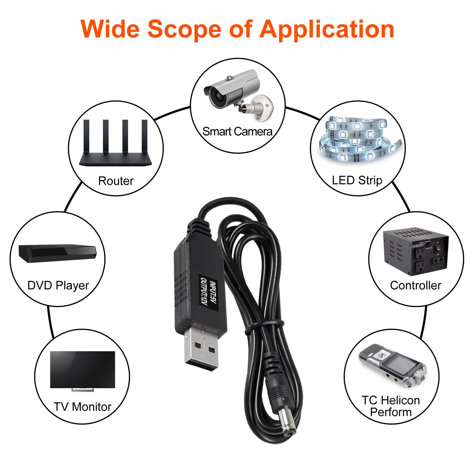 34Pcs Universal Laptop Notebook Input Dc Plug Set Jack Tips With Dc 5V To 12V Step Up Cord Wifi To Powerbank Cable Connector Usb Cable Boost Converter For Laptop, Router, Speaker, Monitor, Mini Fan