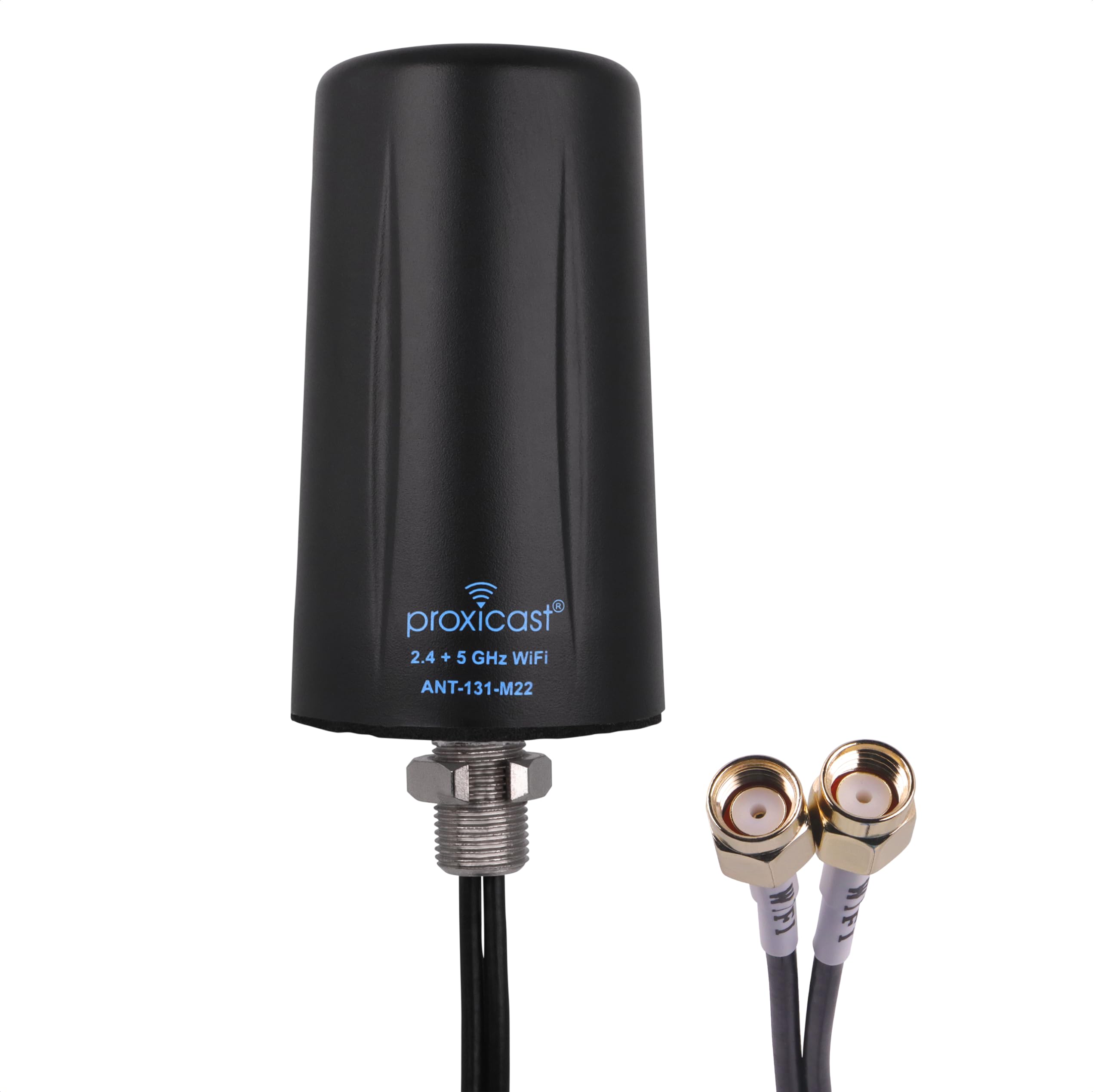 Proxicast Indoor/Outdoor 2x2 MIMO Omnidirectional WiFi Antenna - Tri-Band 2.4/5.8/6 GHz - 3-5 dBi Gain - Vandal Resistant Low Pr