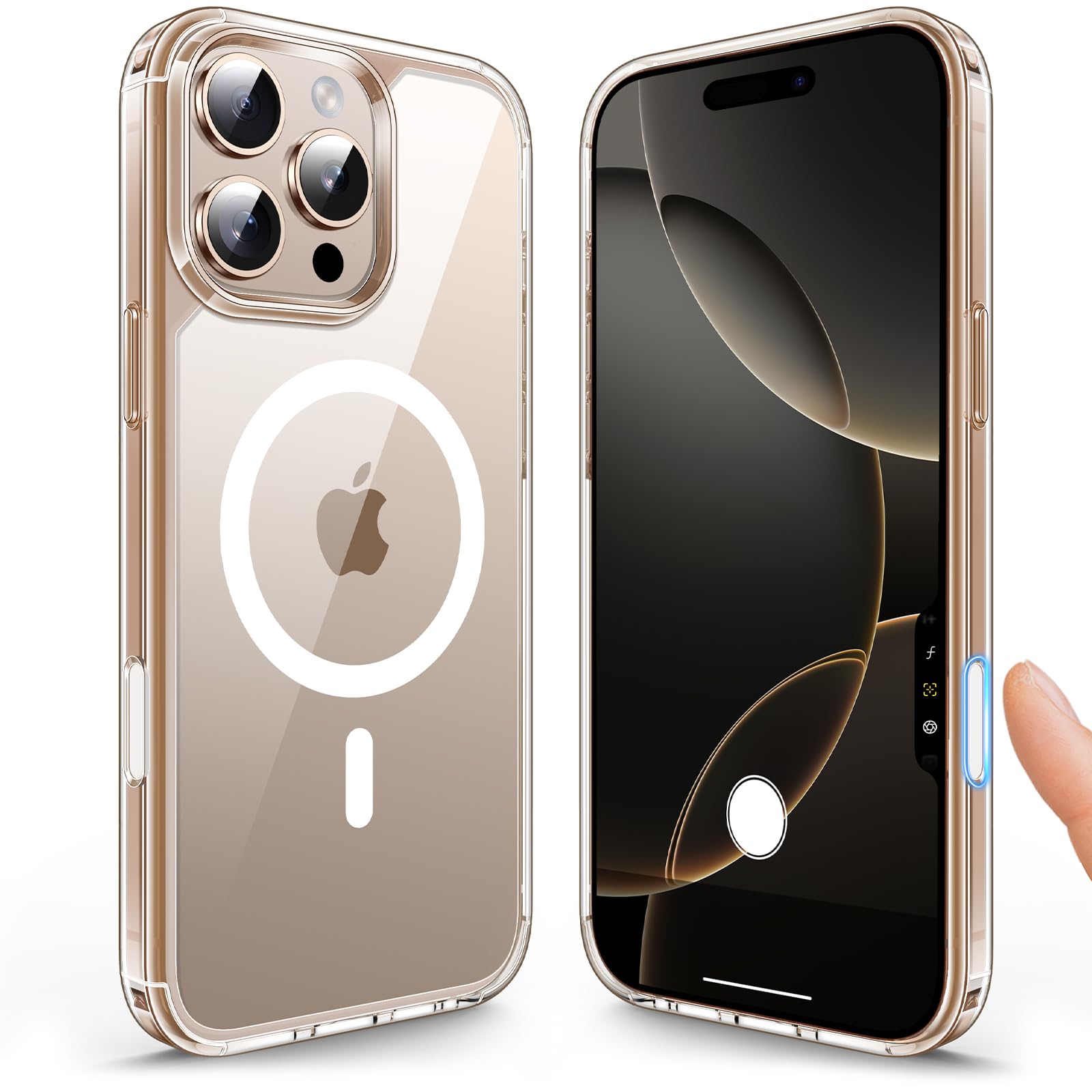 Tauri For Iphone 16 Pro Max Case With Camera Control Capture Button, Compatible With Magsafe [Not Yellowing], Military Grade Pro