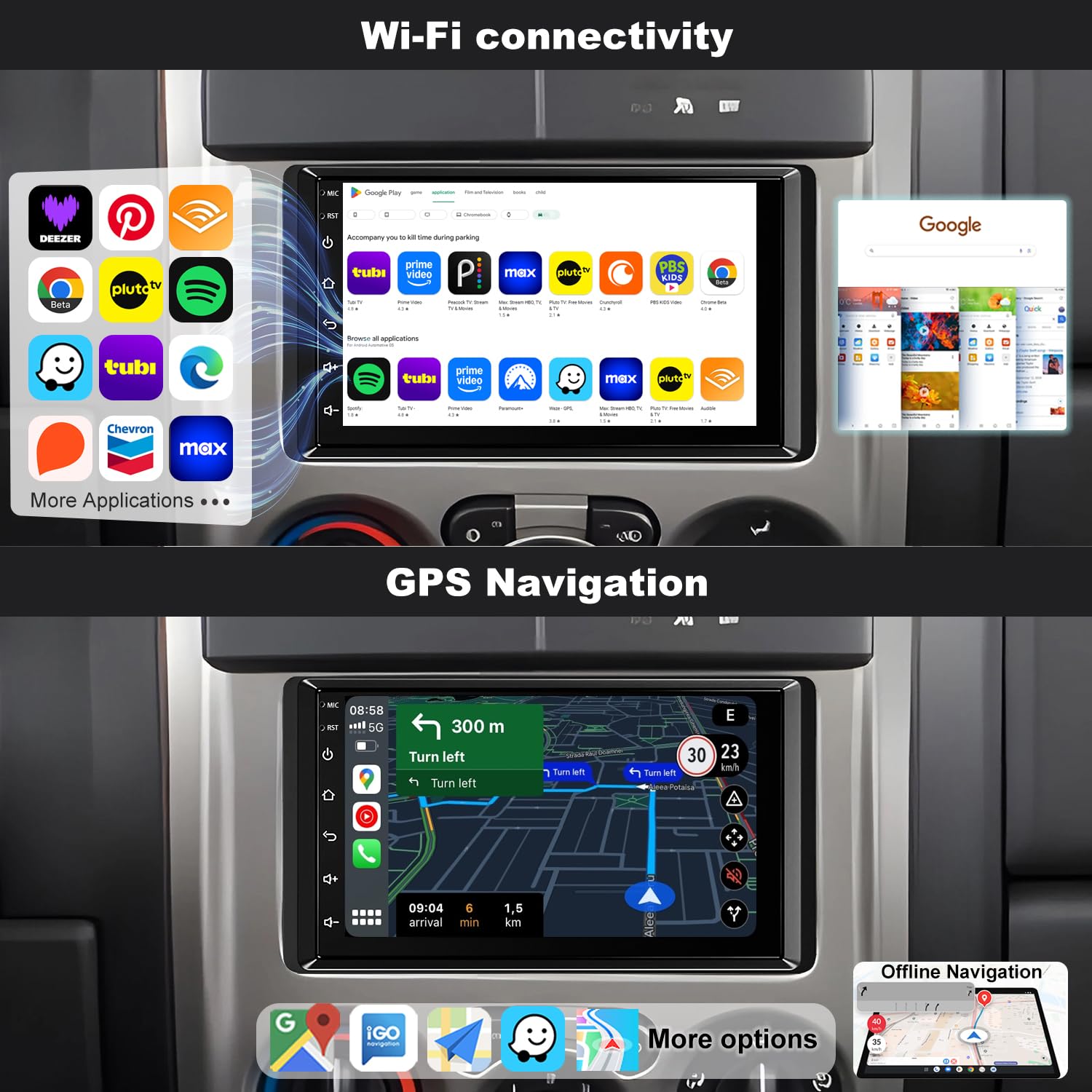 Car Radio For Chevrolet Chevy Silverado Ssr Tahoe 2003-2006, Gmc Sierra Yukon 2003-2006, Hummer H2 2003-2006, 7'' Car Stereo Tou