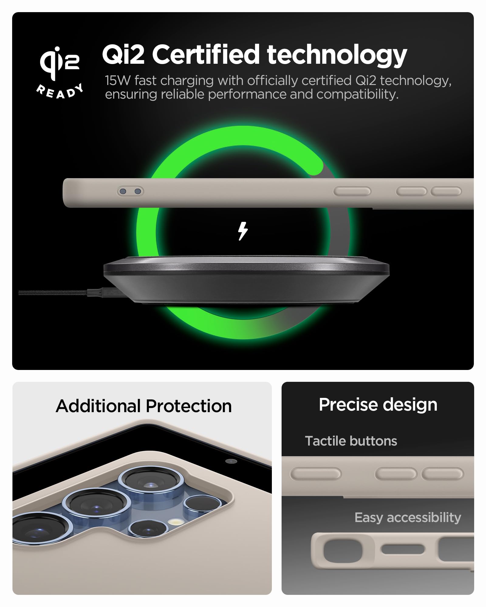 Spigen Silicone Fit Magfit Designed For Galaxy S25 Ultra Case [Qi2 Certified/Magnet For Galaxy] (2025) - Natural Titanium