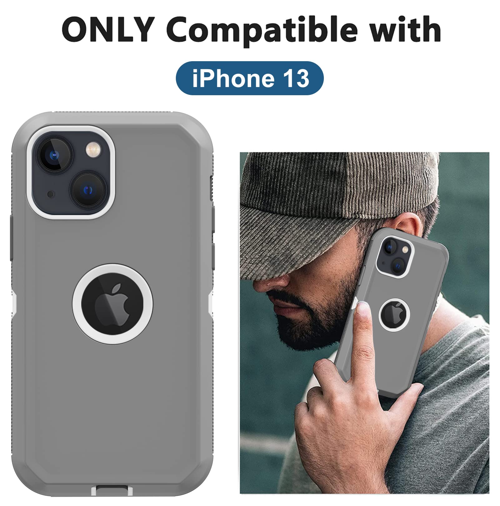 Aimoll 88 For Iphone 14 Case, Iphone 13 Case, [With Built In Screen Protector] [Military Grade Drop Protection] Full Body Cover