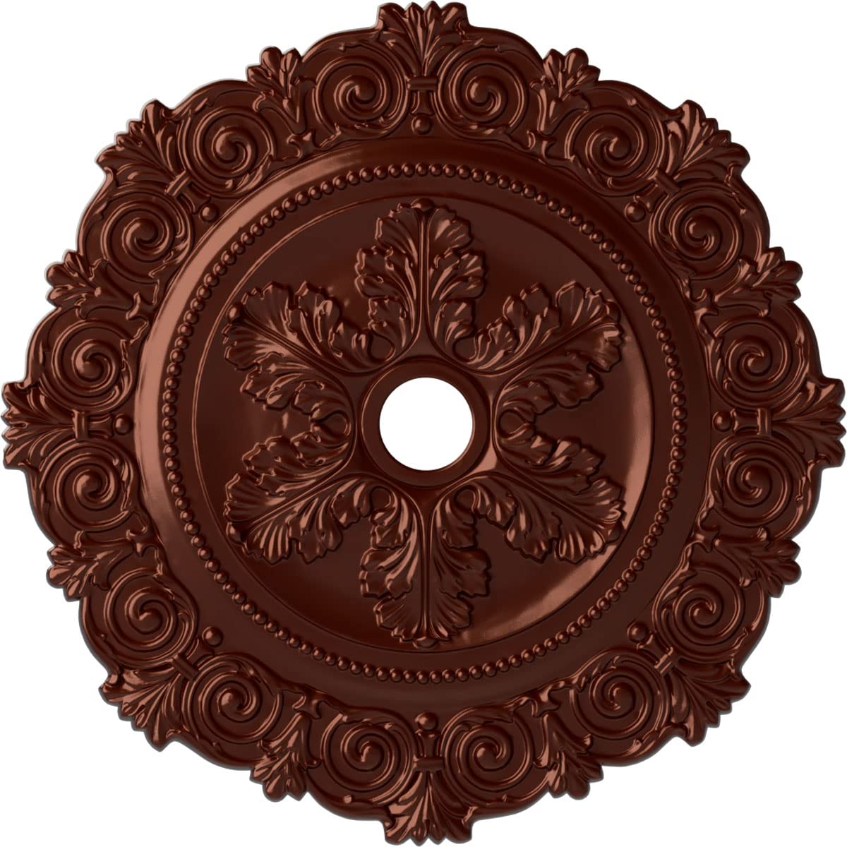 Ekena Millwork CM33SCACS - 33 1/4OD x 3 5/8ID x 1P Scroll Medallion (Fits Canopies up to 3 5/8) - Ceiling Medallion, Antique Cop