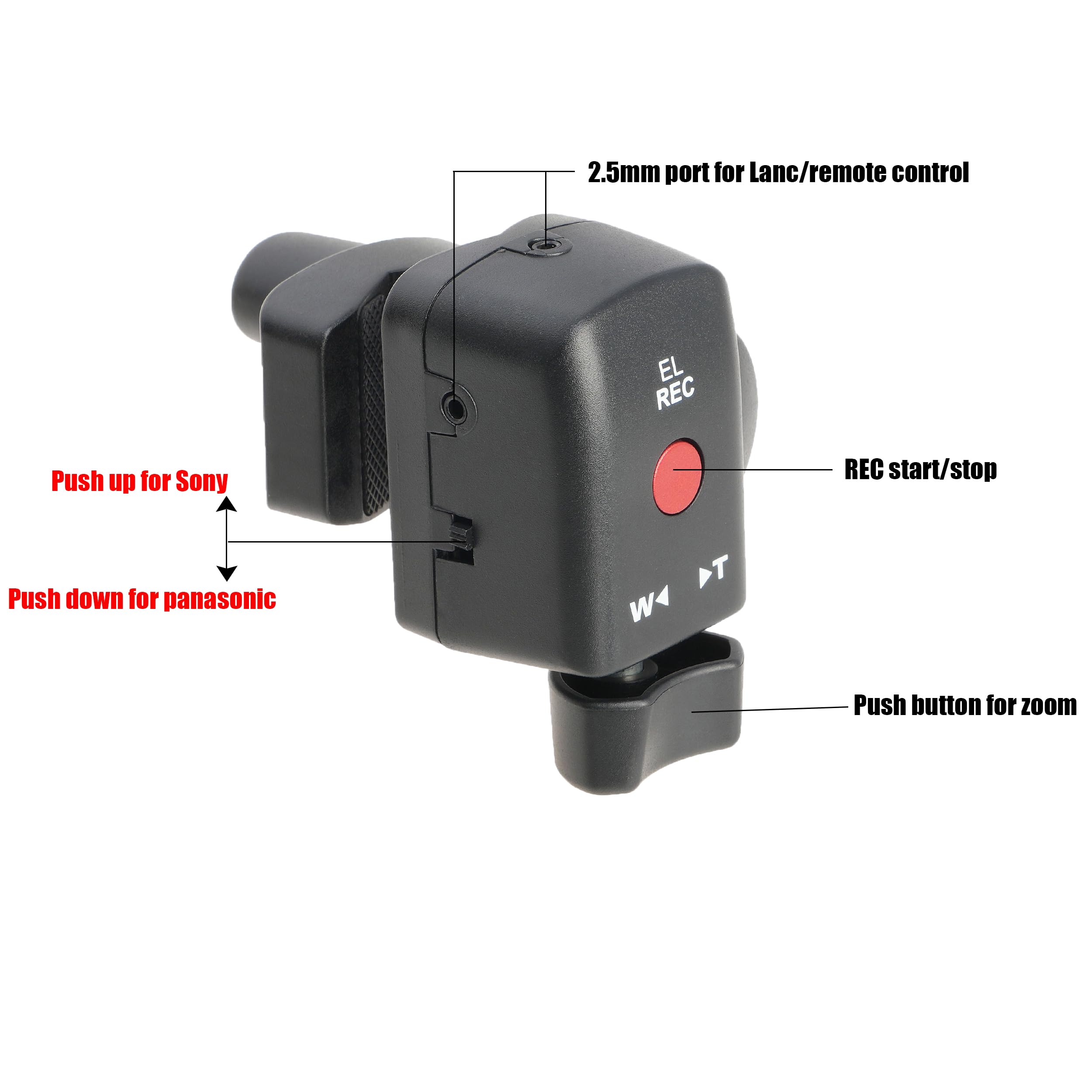 Fotga Lanc Camcorder Zoom Remote Control Video Recording Controller 2.5Mm Jack For Sony Hxr-Nx800 Pxw-Z200 190P 150P 198P Vx2200