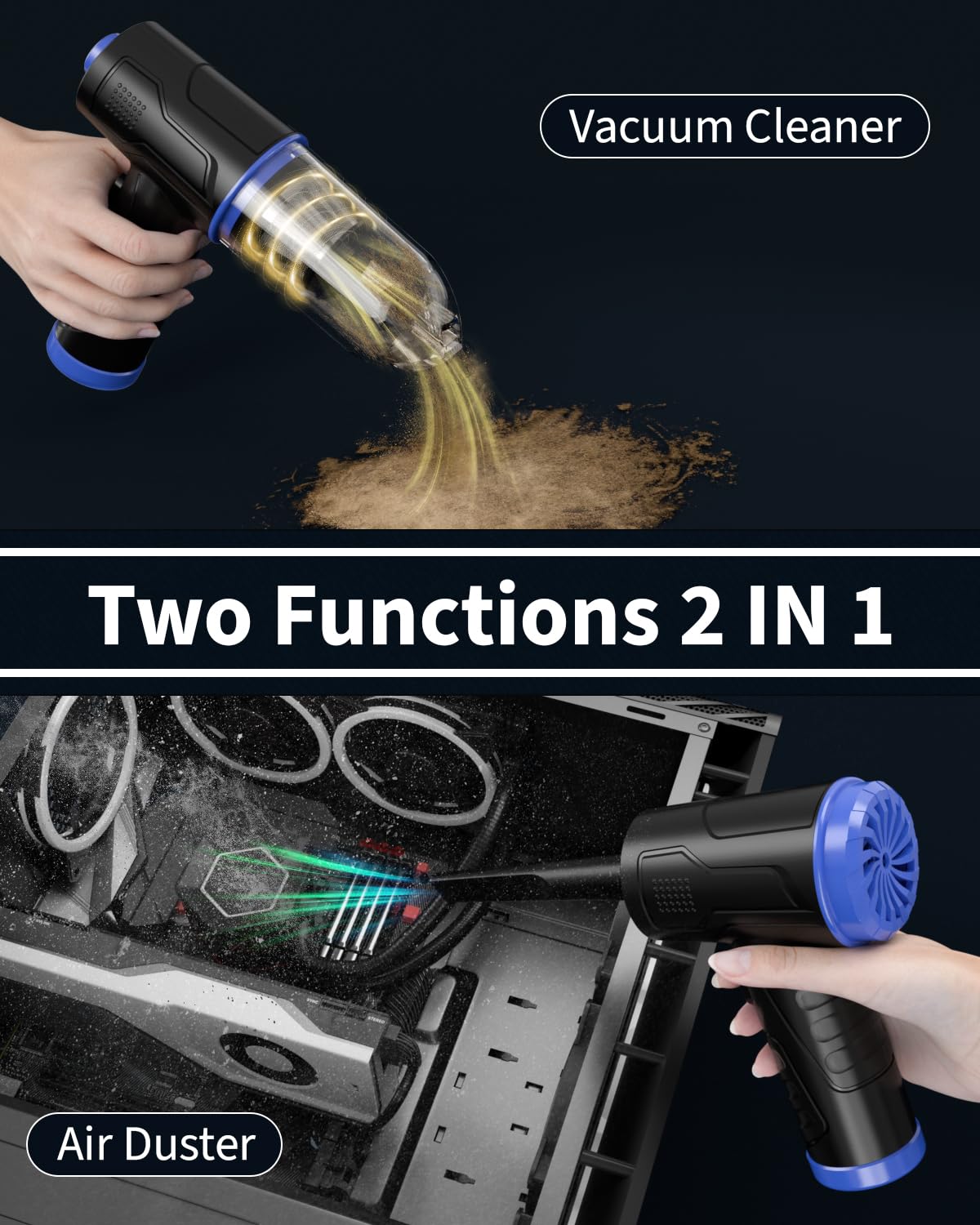 Powerful Compressed Air Duster For Deep Cleaning Replace Compressed Air Can No Canned Air Duster Keyboard Cleaner Pc Cleaning Re