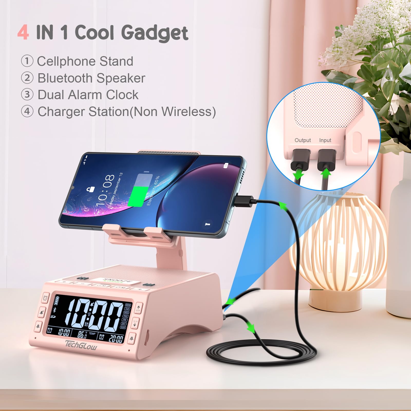 Gifts For Women   Techglow Foldable Cellphone Stand With Bluetooth Speaker Birthday Gift Idea For Mother Father Cool Gadget Tech