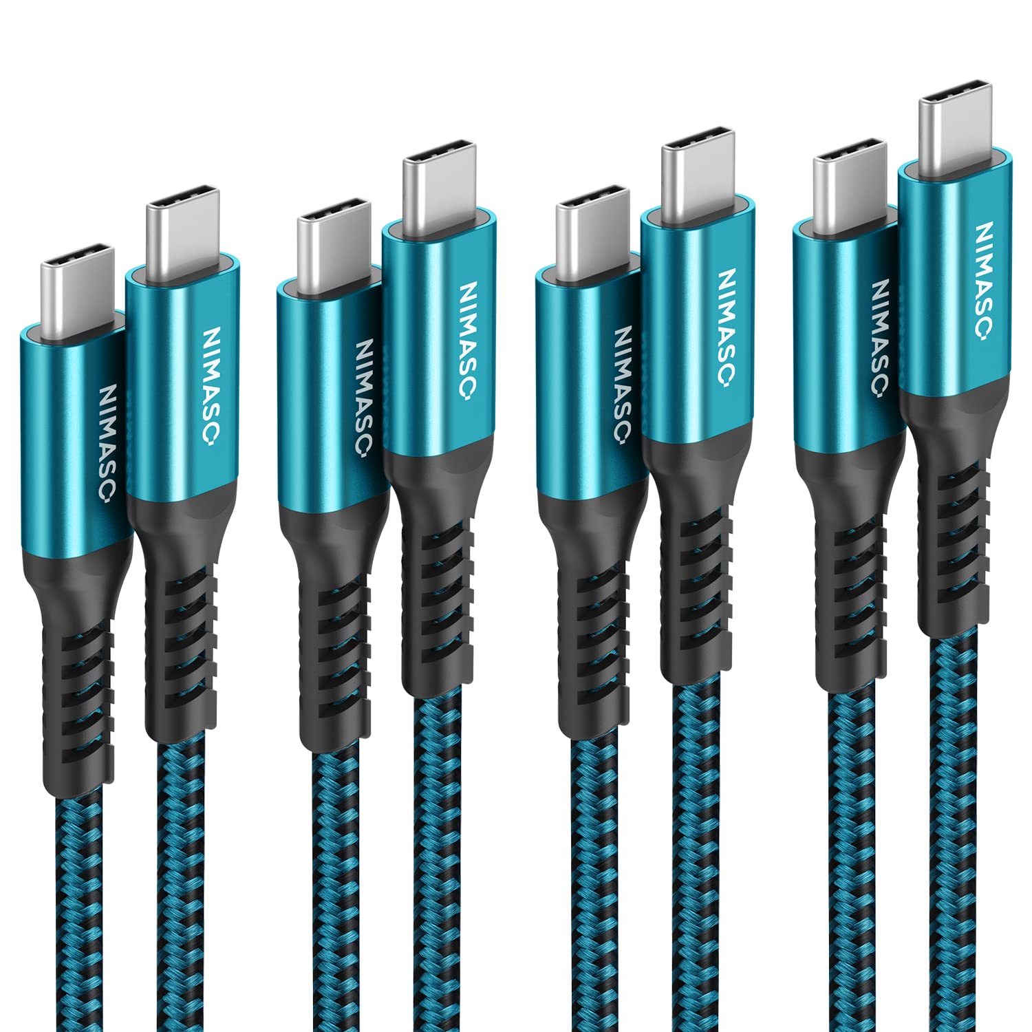 Nimaso Usb C To Usb C Cable 60W 4 Pack[10Ft+6.6Ft+3.3Ft+1Ft], Usb Type C Charger Cord Compatible With Samsung Galaxy S21/S21+/S2