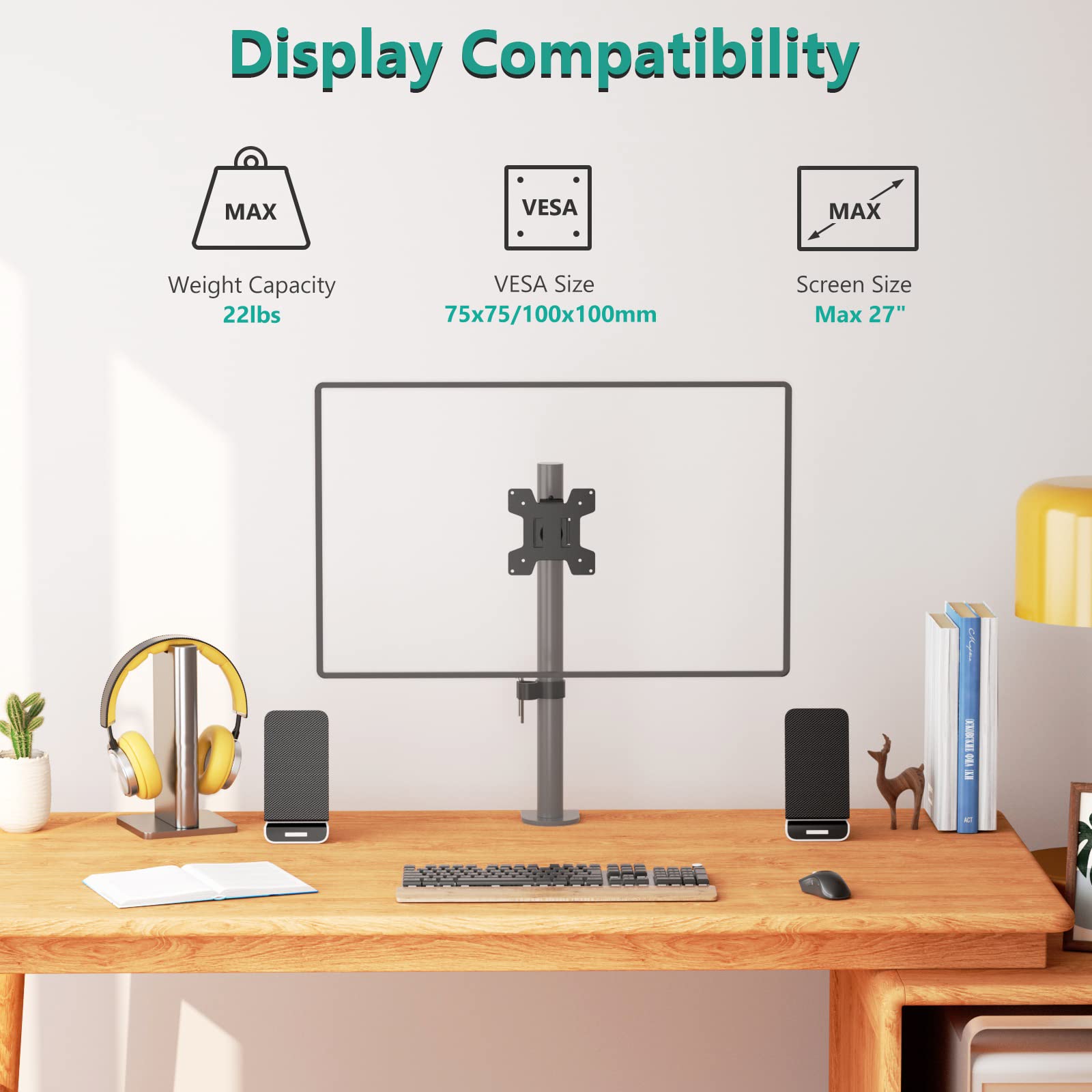 Wali Mounting Plate For Wali Monitor Mounting System, Mounting Holes 75 By 75 Mm And 100 By 100 Mm (Ves01), Black