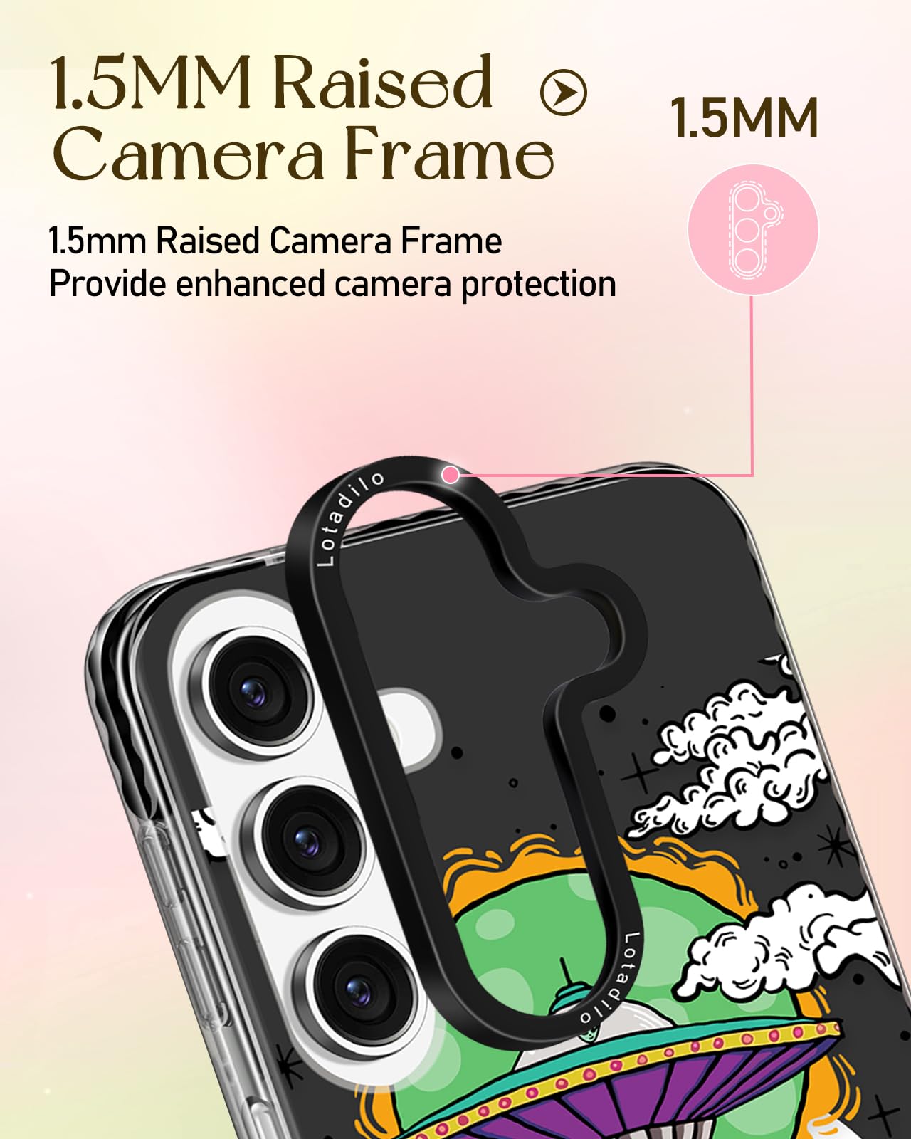 Lotadilo For Samsung Galaxy A15 5G Case For Women - Girls Cute Design Compatible With Magsafe Magnetic Ring Holder Stand Ufo Ali