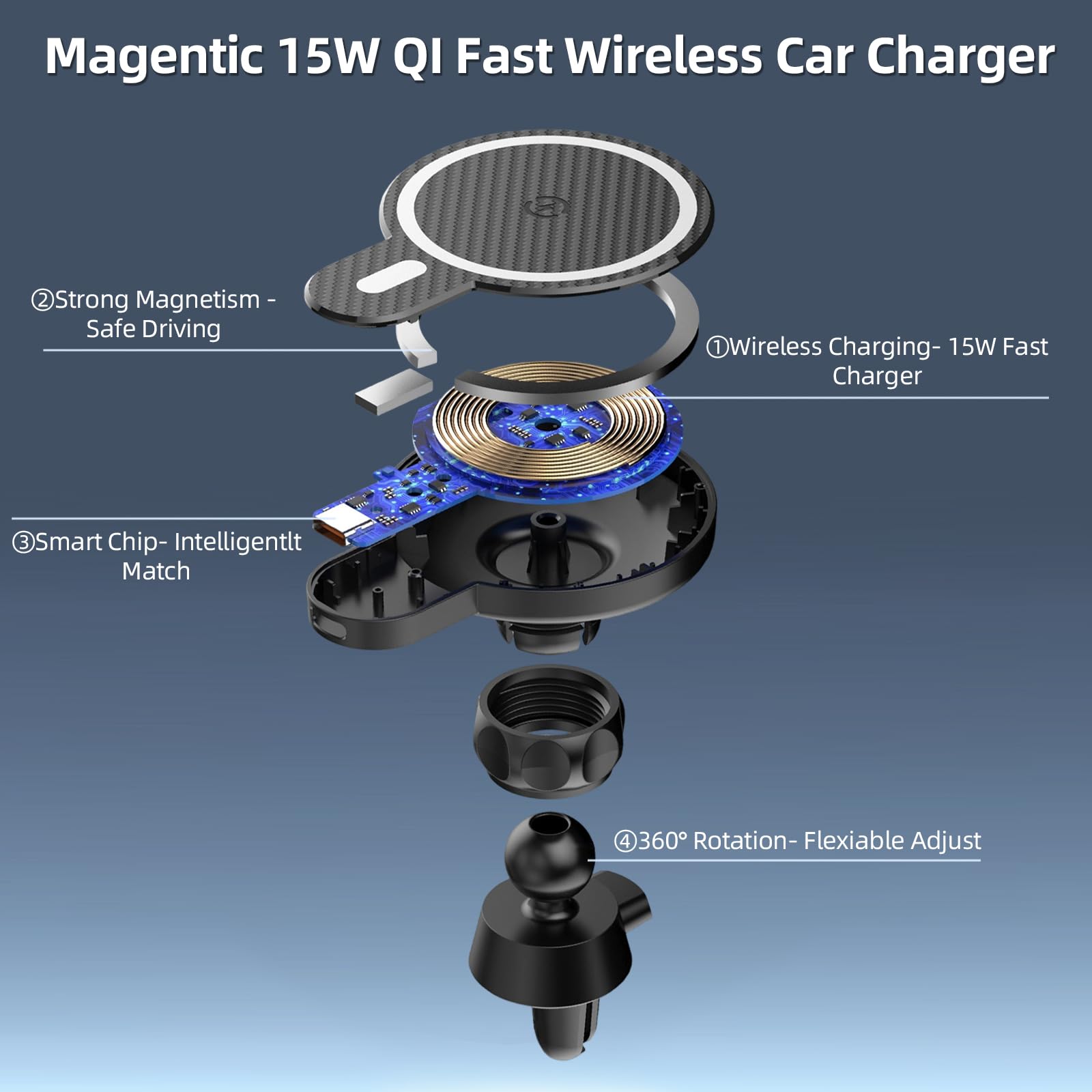 Car Phone Mount For Toyota Rav4 2019 2020-2023 2024 2025 Accessories 7/8/9-Inch Screen 360 Rotation Smart Phone Cradles Magnetic