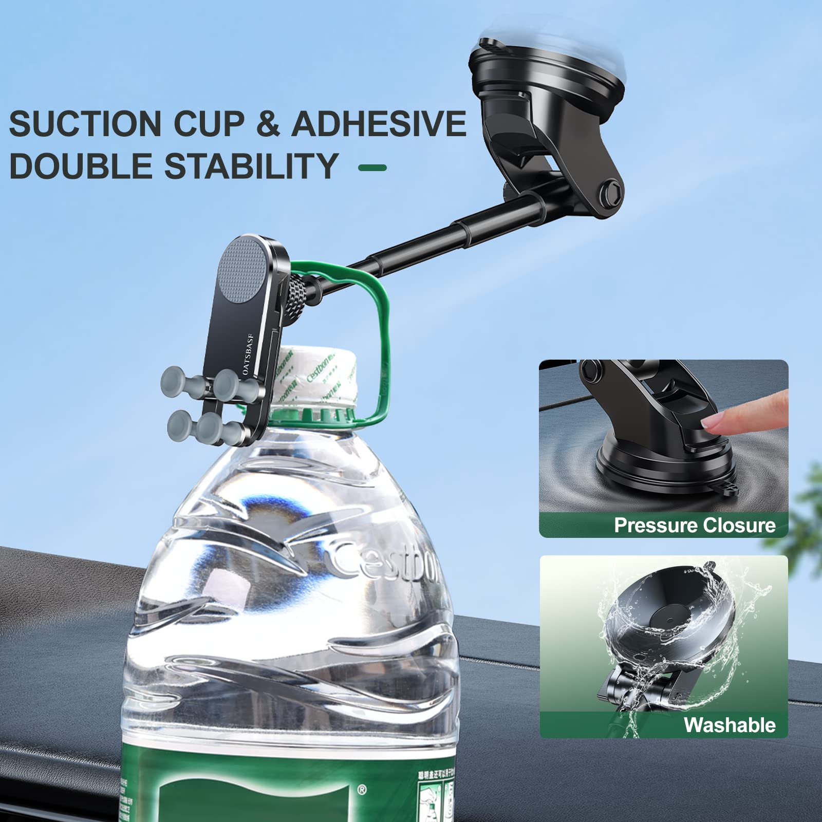 Xuenair Z Fold 4 Car Mount For Dashboard Windshield Window, Aluminum 2 Mode For Samsung Galaxy Z Fold 6 5 4 3 2 Accessories And