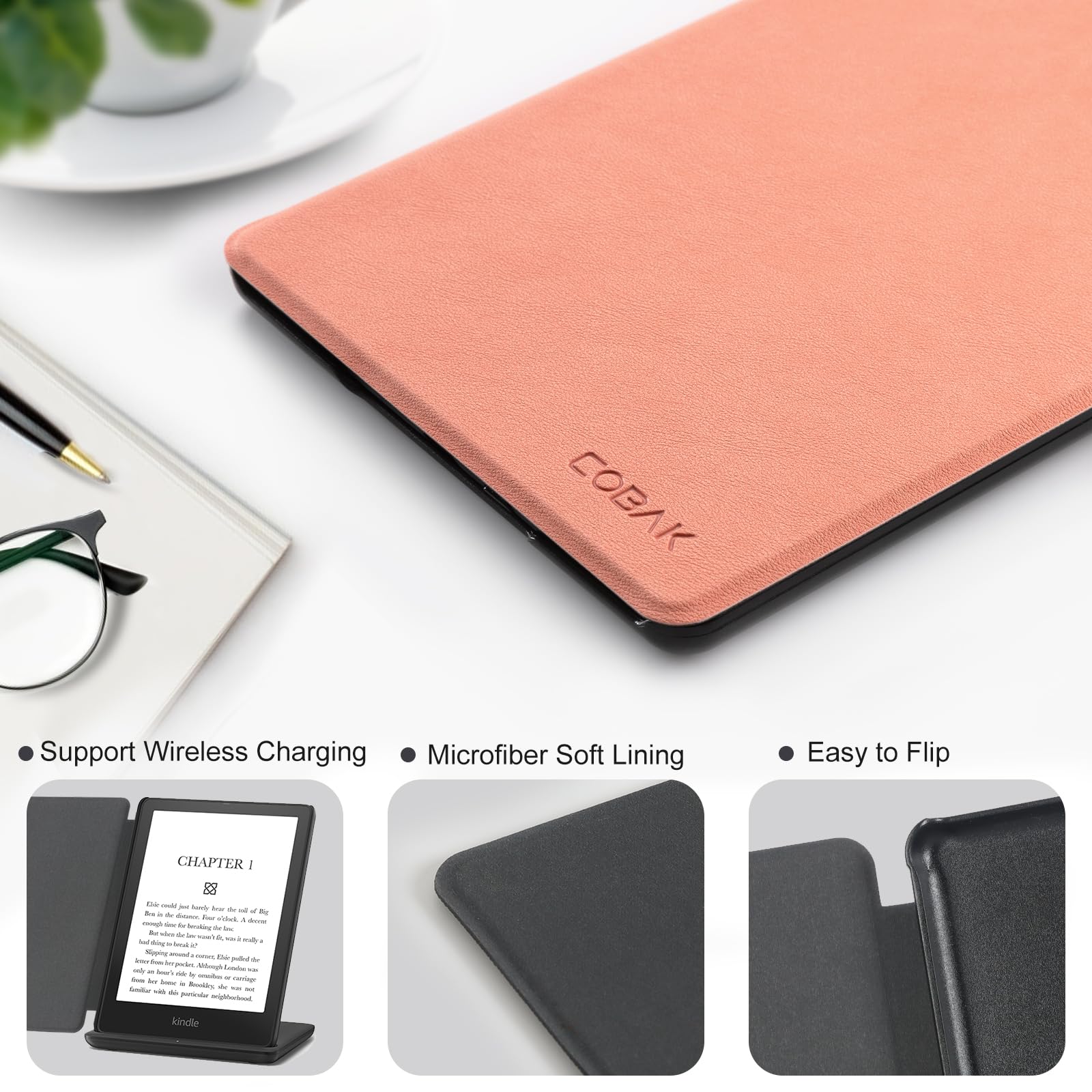 Cobak Case For Universal 6.8'' Ebook Readers   All New Pu Leather Cover With Auto Sleep Wake Feature For 6.8 Inch Touchscreen E