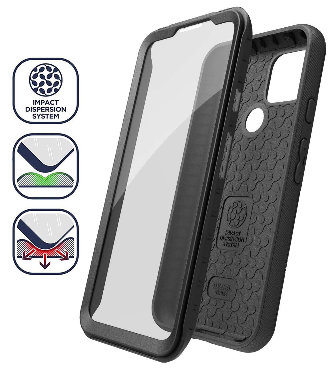 Encased Pixel 4A 5G Case With Screen Protector And Belt Clip (Rebel Shield) Heavy Duty Full Body Cover With Build-In Screen Guar