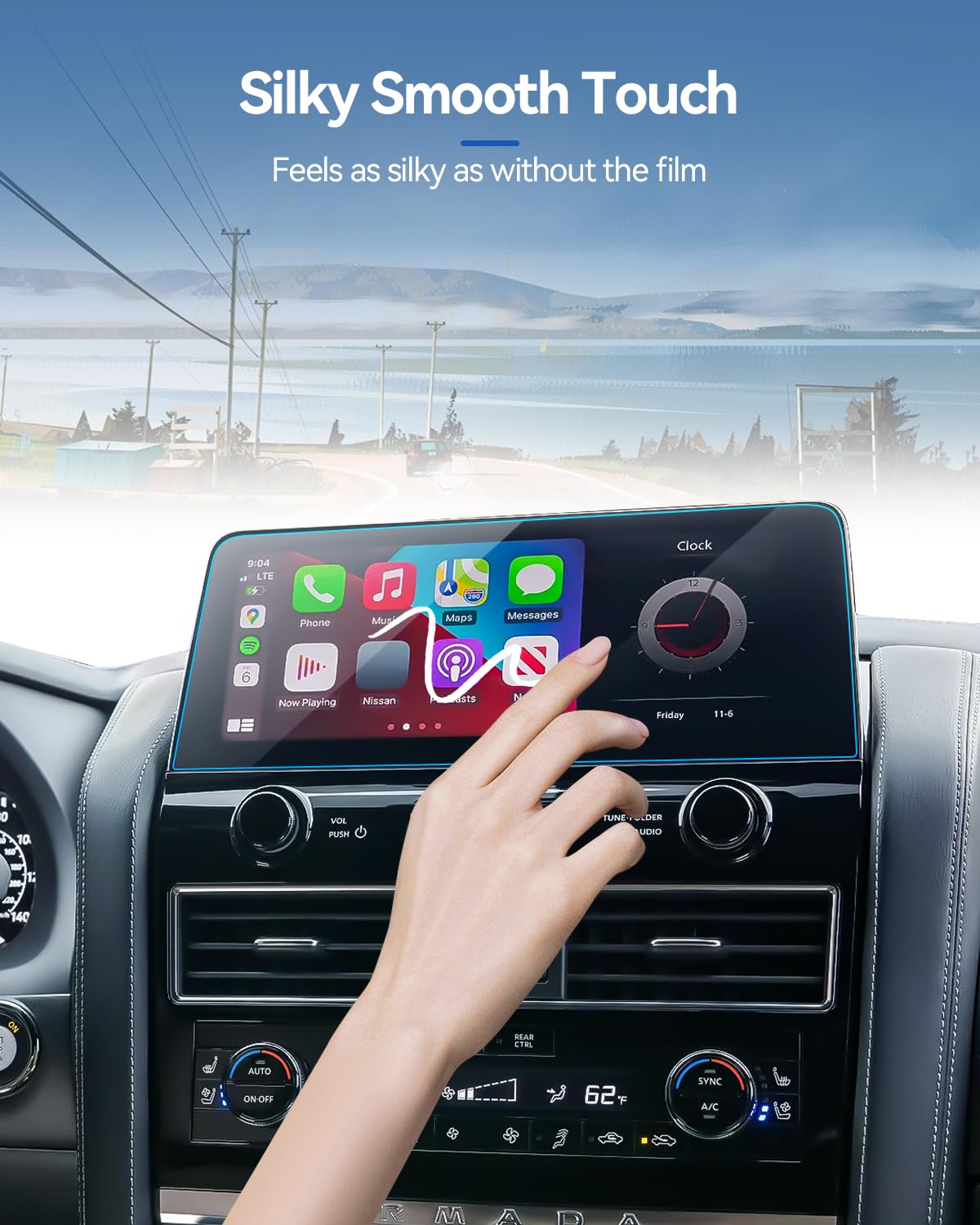 Lantu 2Pcs Car Screen Protector For 2024 2023 2022 2021 Nissan Armada S/Sv/Sl/Midnight Edition/Platinum Accessories Navigation N