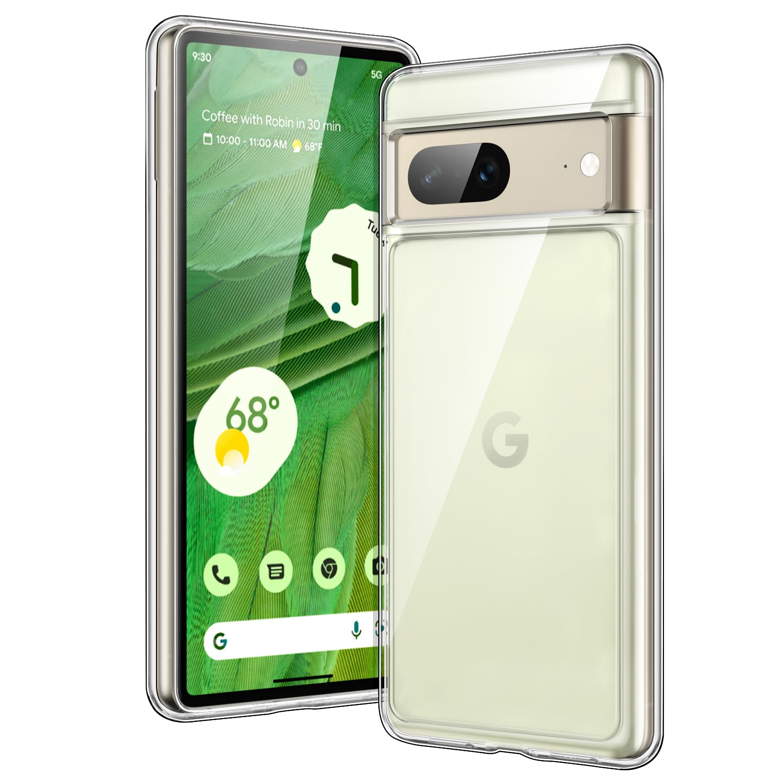 JETech Case for Google Pixel 7, Shockproof Phone Bumper Cover, Anti-Scratch Clear Back (Clear)