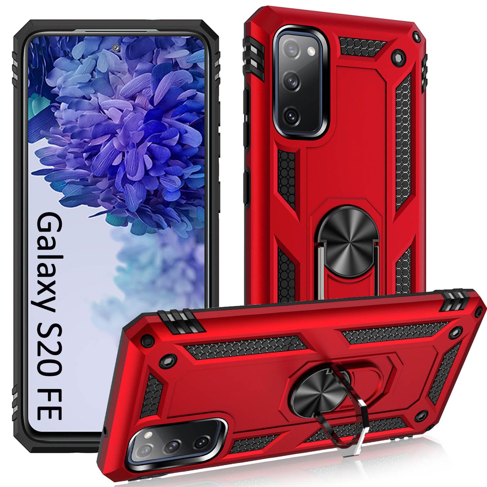 Addit Phone Case For Samsung S20 Fe Case Samsung Galaxy S20 Fe Phone Case, Military Grade, Heavy Duty, With Ring Holder Stand, S