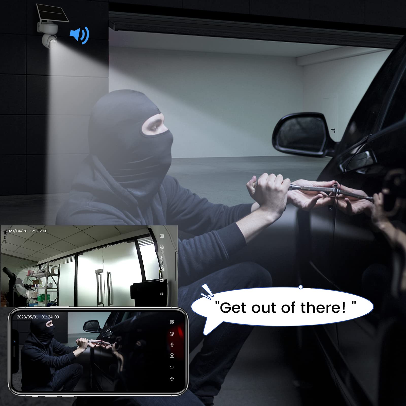 Vyze Link 4G Cellular Security Camera With Sim Card, Outdoor Solar Lte Cameras With Night Vision, 1080P Live Video, Motion Activ