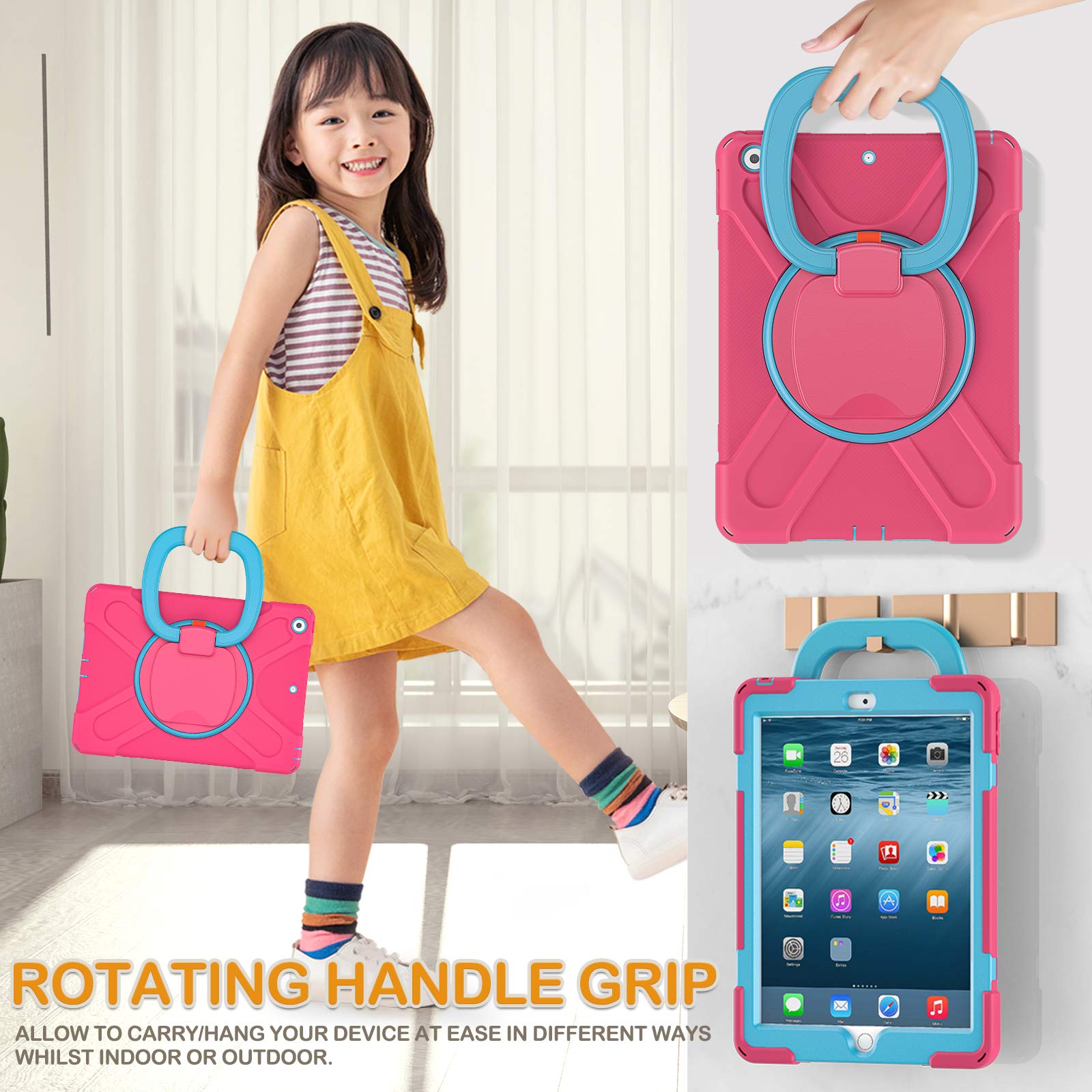 Braecn Kids Case For Ipad 10.2 Inch 9Th 8Th 7Th Generation 2021 2020 2019,Shockproof Hybrid Silicon Case With Screen Protector K