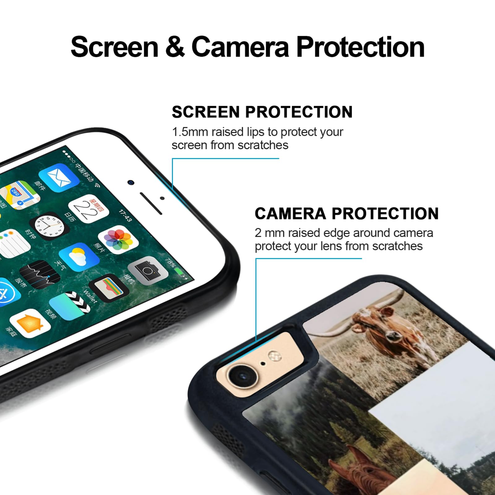 Traday Western Phone Case Compatible With Iphone 7/8/Se Horse Phone Case