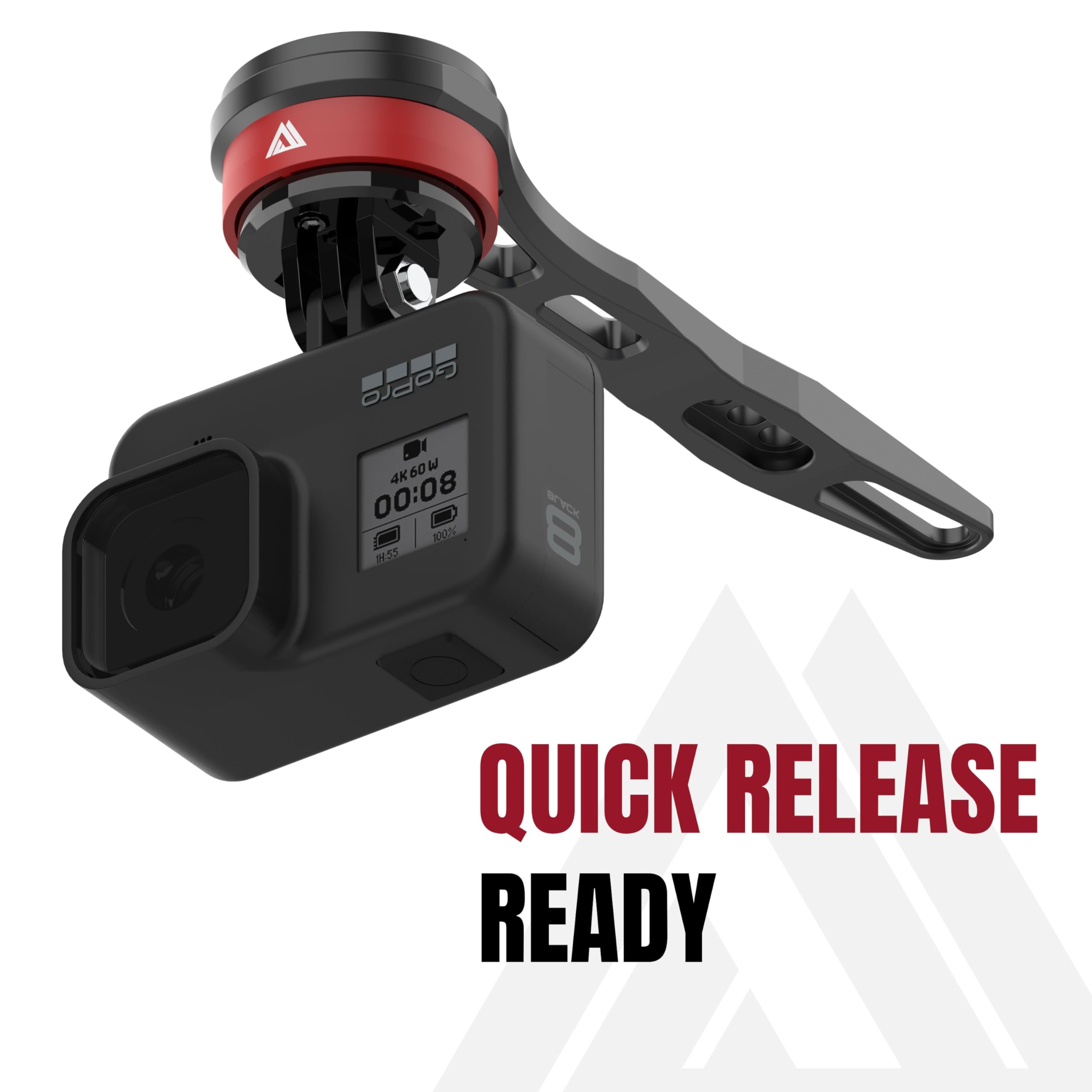 Kom Cycling Integrated Handlebar Mount Wahoo Mount For Integrated Handlebars Made With Cnc Alumninumn Fits Bars Such As Shimano, Fsa, Canyon, Ritchey, And Many Others! (Mount With Gopro Adapter)