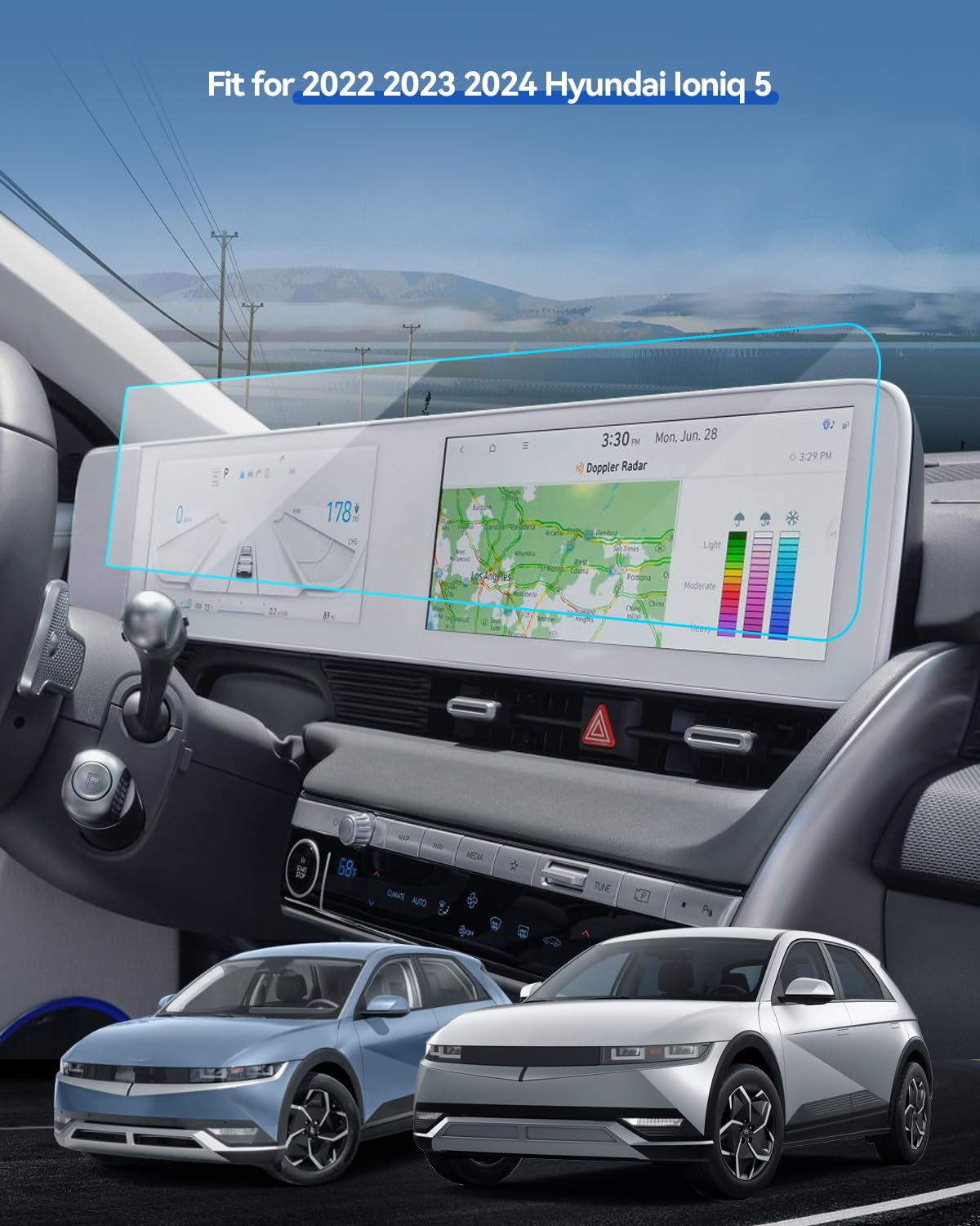 Lantu Car Screen Protector For 2022 2023 2024 Hyundai Ioniq 5 (Se/Sel/Limited/Se Standard Range) Accessories Navigation Screen P