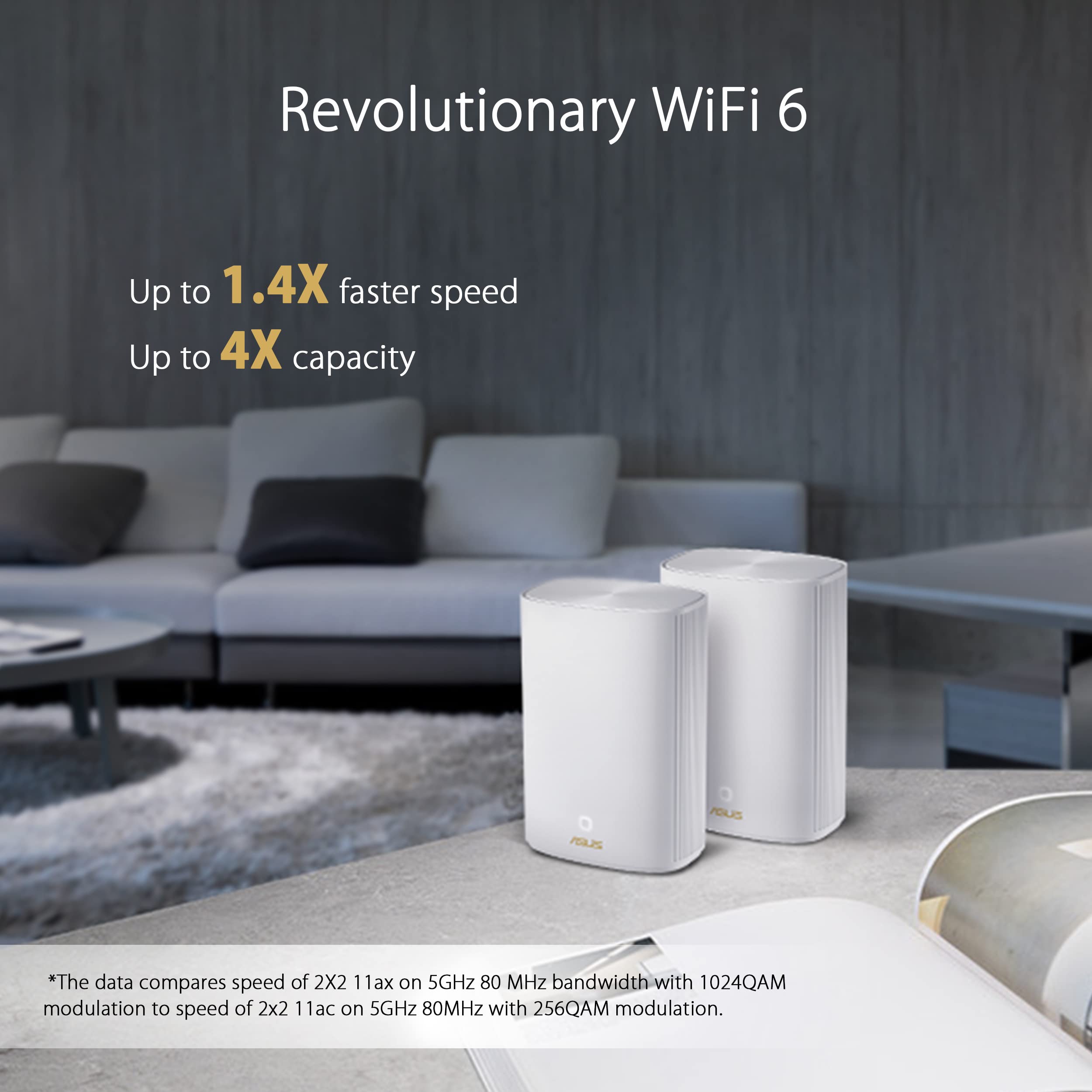 Asus Zenwifi Ax Hybrid Powerline Mesh Wifi6 System (Xp4) 2Pk   Whole Home Coverage Up To 5,500 Sq.Ft. & 6+ Rooms For Thick Walls