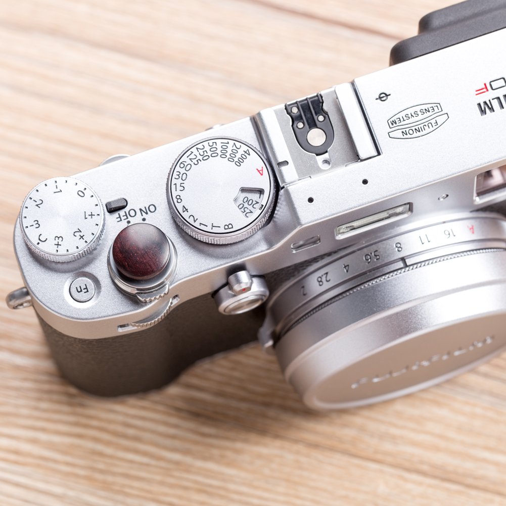 Vko Wood Soft Shutter Release Button,Delicate Camera Shutter Button 12Mm Convex Surface Purple Black 1 Pcs (Wood Grain Random)